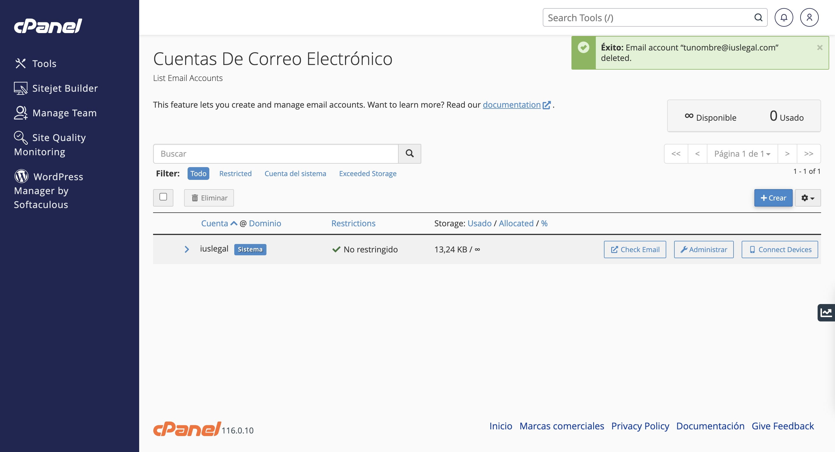 Has eliminado la cuenta de email 🚀