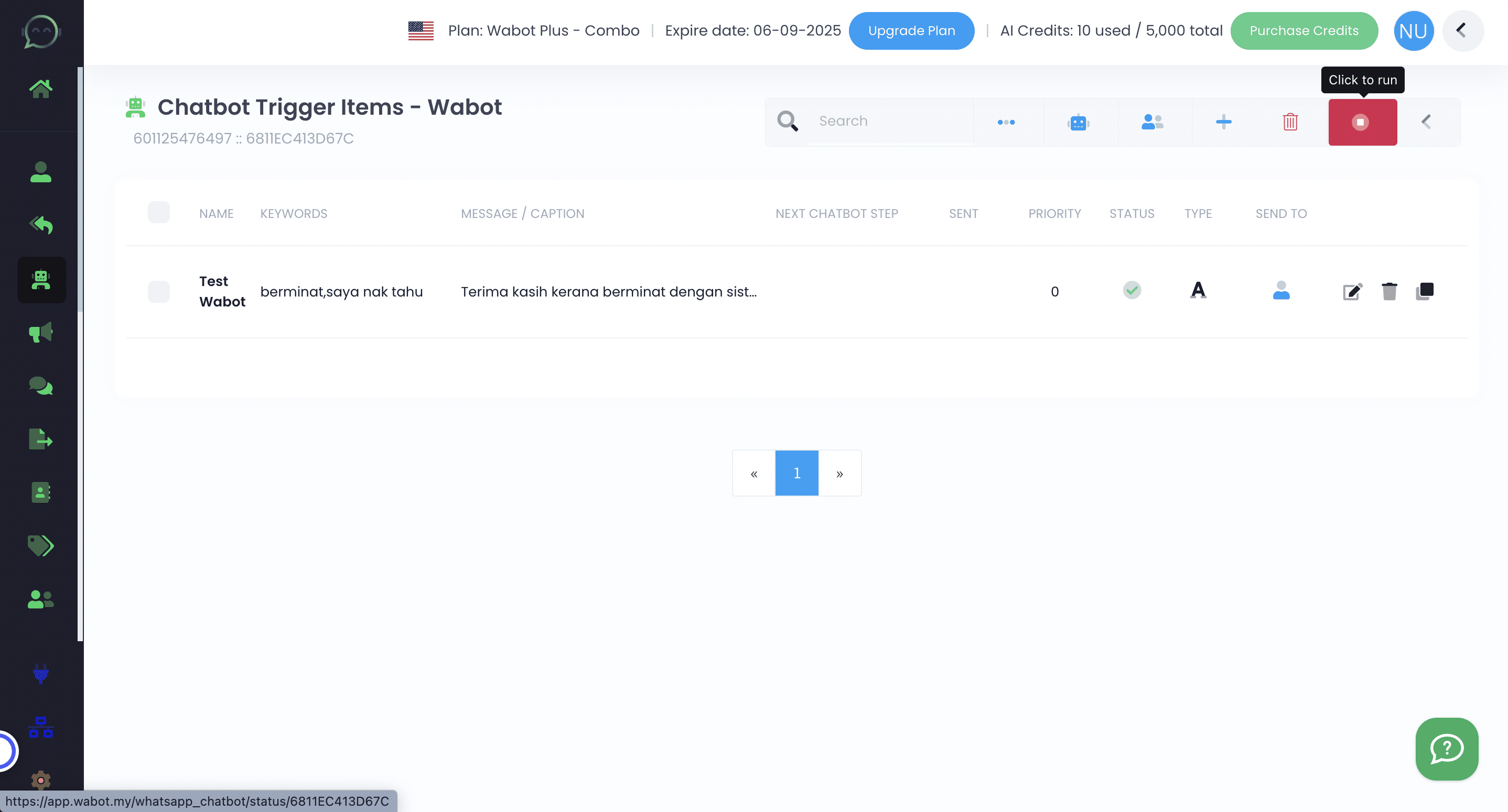 Click to run the chatbot