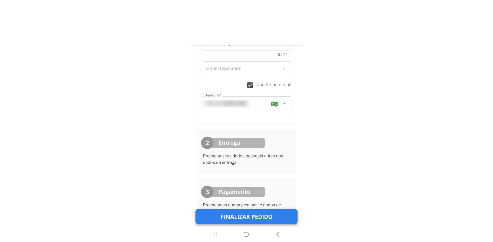 Pronto! Agora seus clientes poderão selecionar o DDI do telefone no checkout.