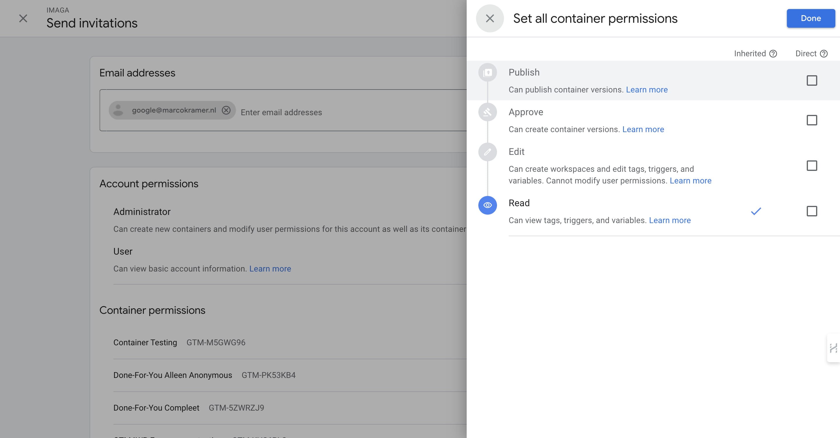 Click Publish to set all permissions (required)