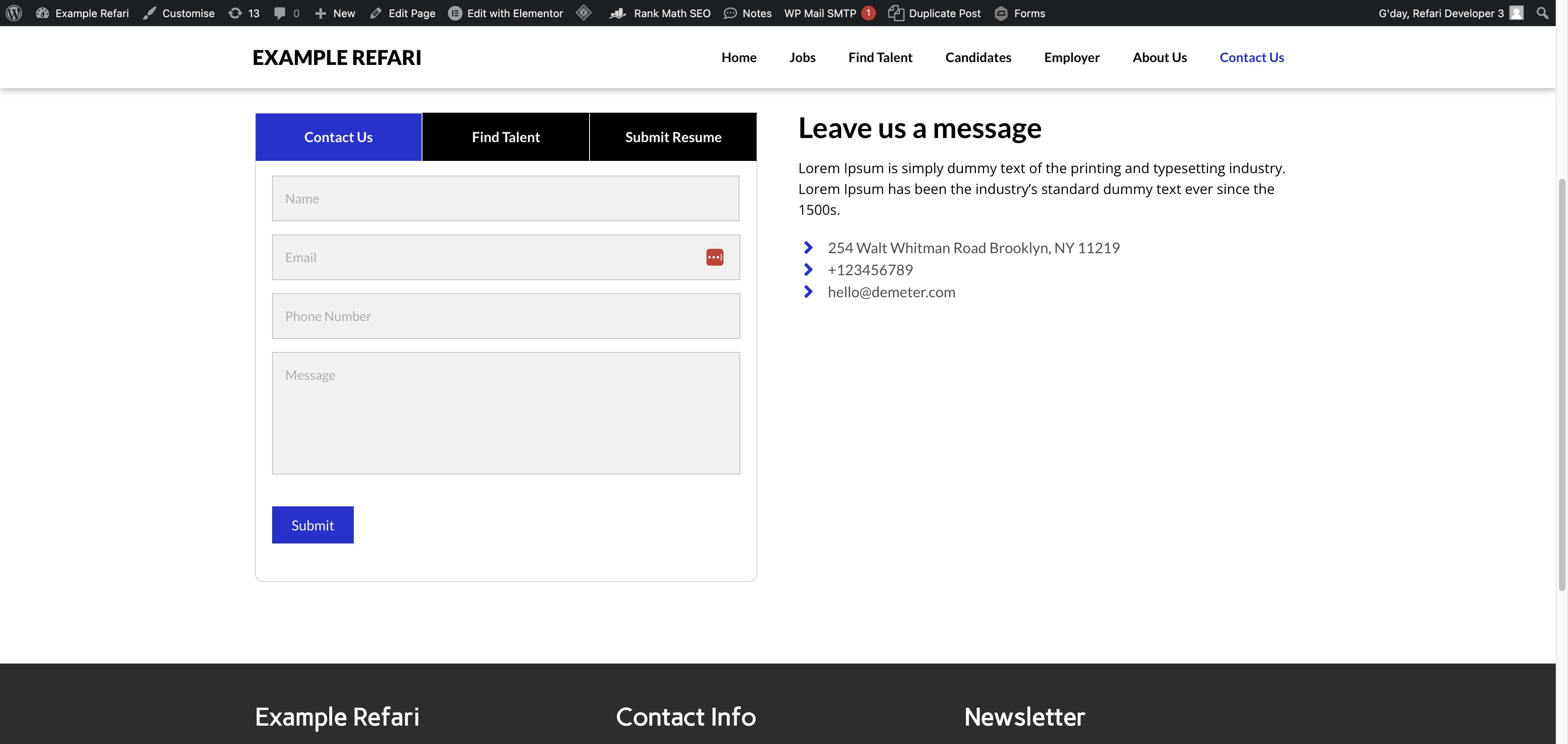 Select the form and obtain its ID. In our case, it is: gform_1.






