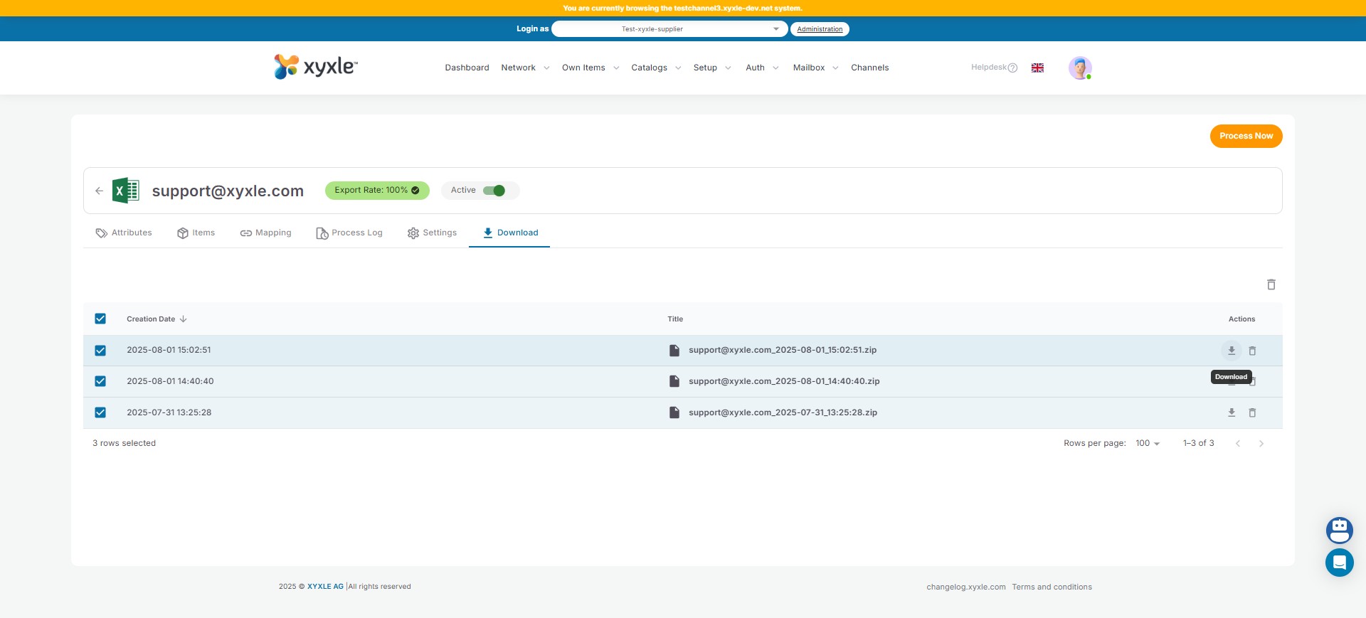 Click and download all the Excel files in one folder.