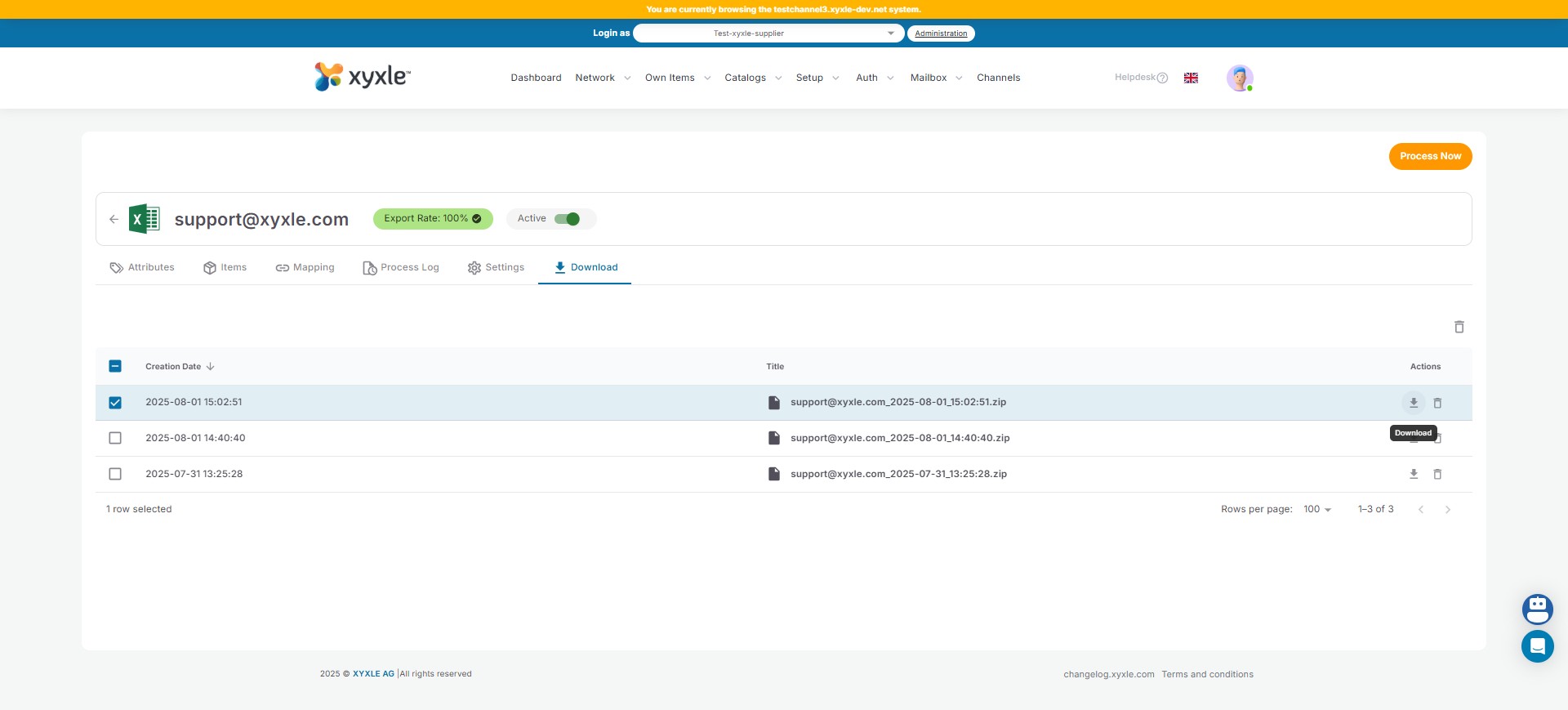 Click to download the selected Excel file.