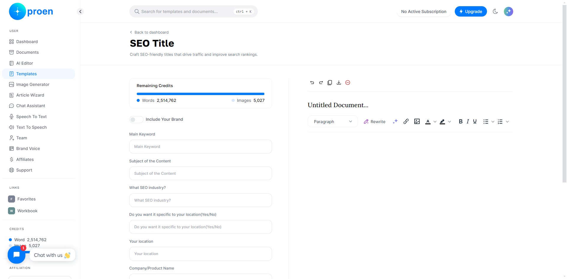 Enter the main keyword the SEO title should focus on
