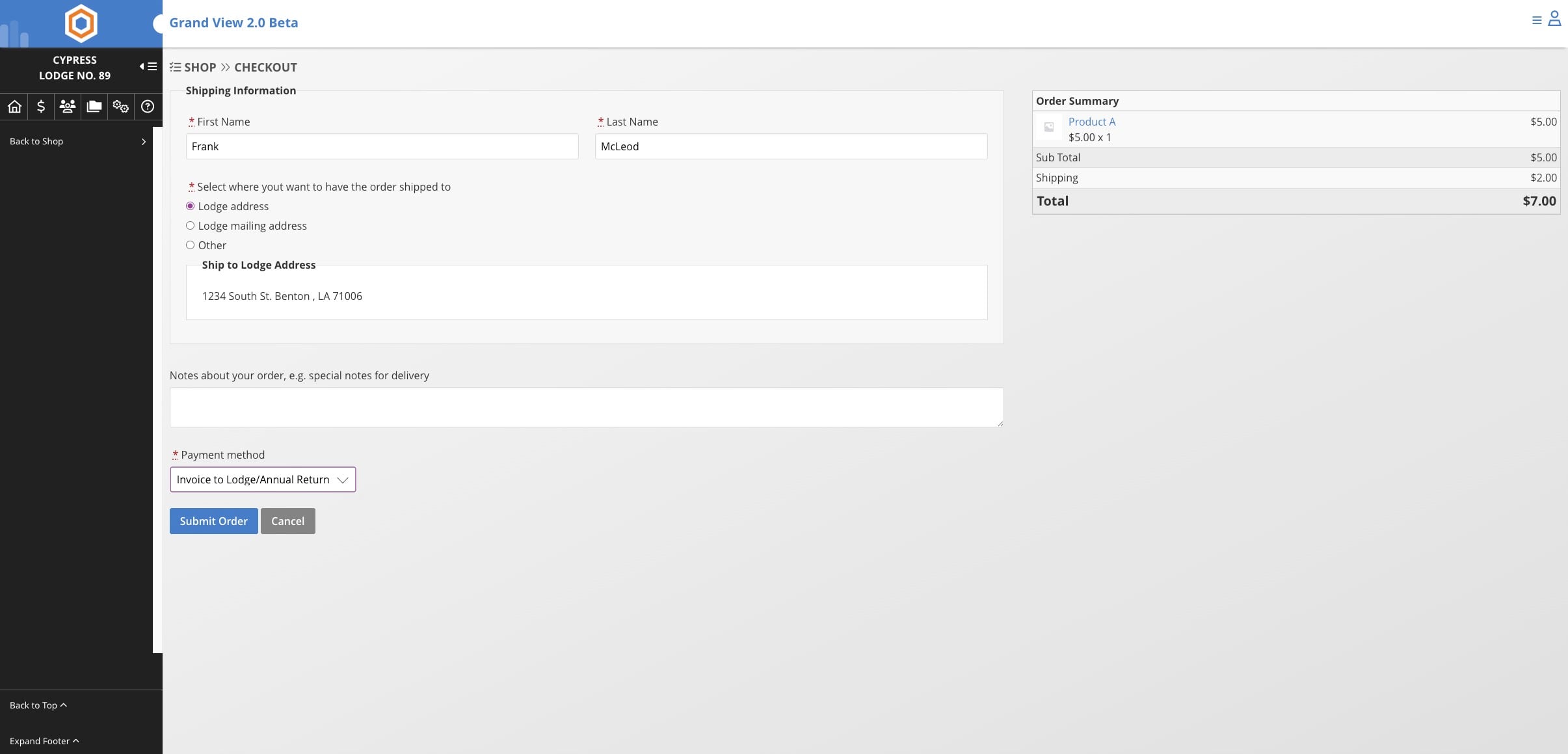 Verfiy your information and select a mailing address. Finally select a payment method.