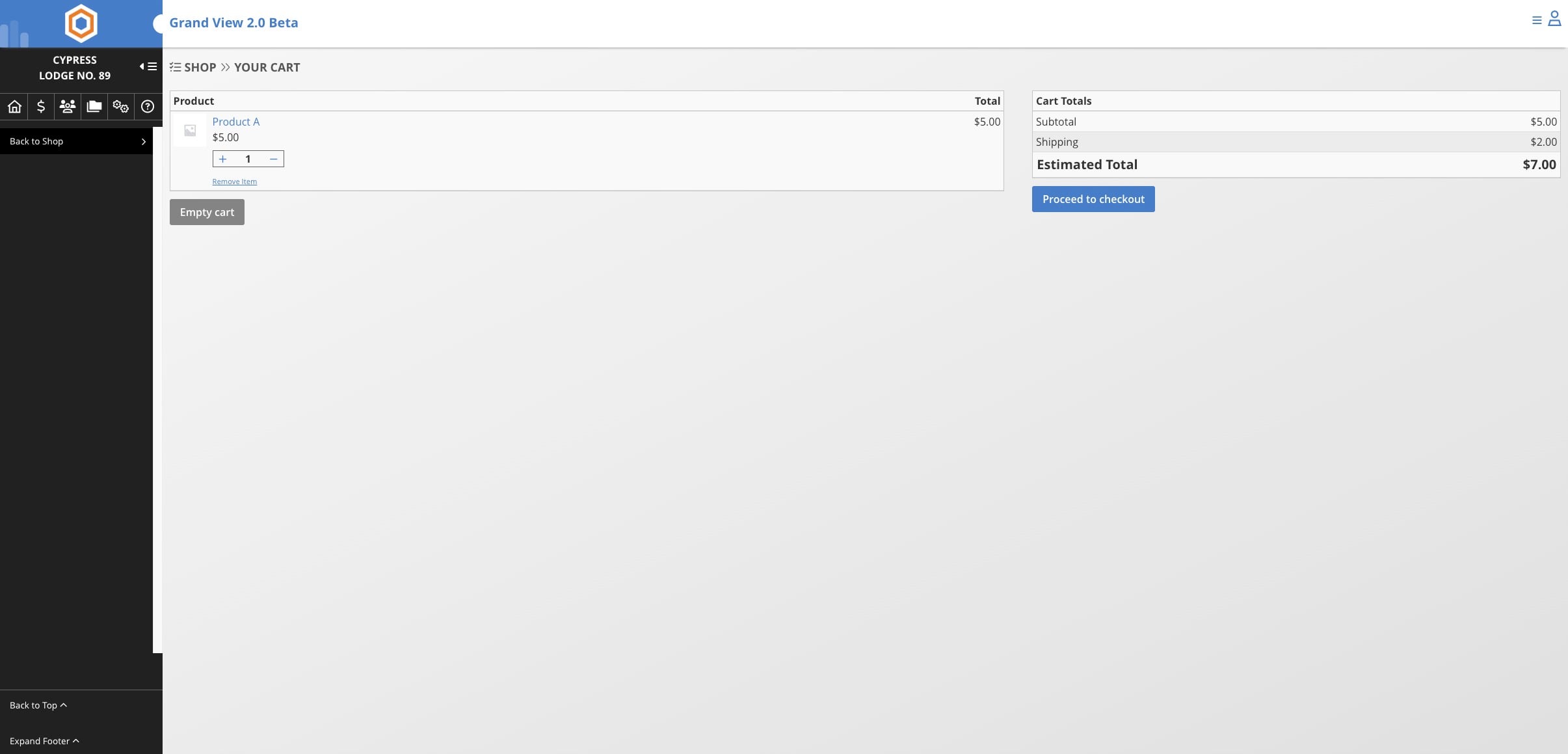 Click on "Proceed to checkout"