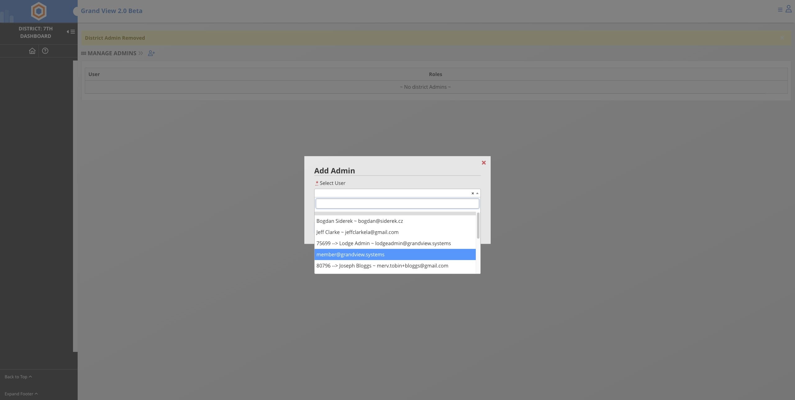Select the name from the dropdown