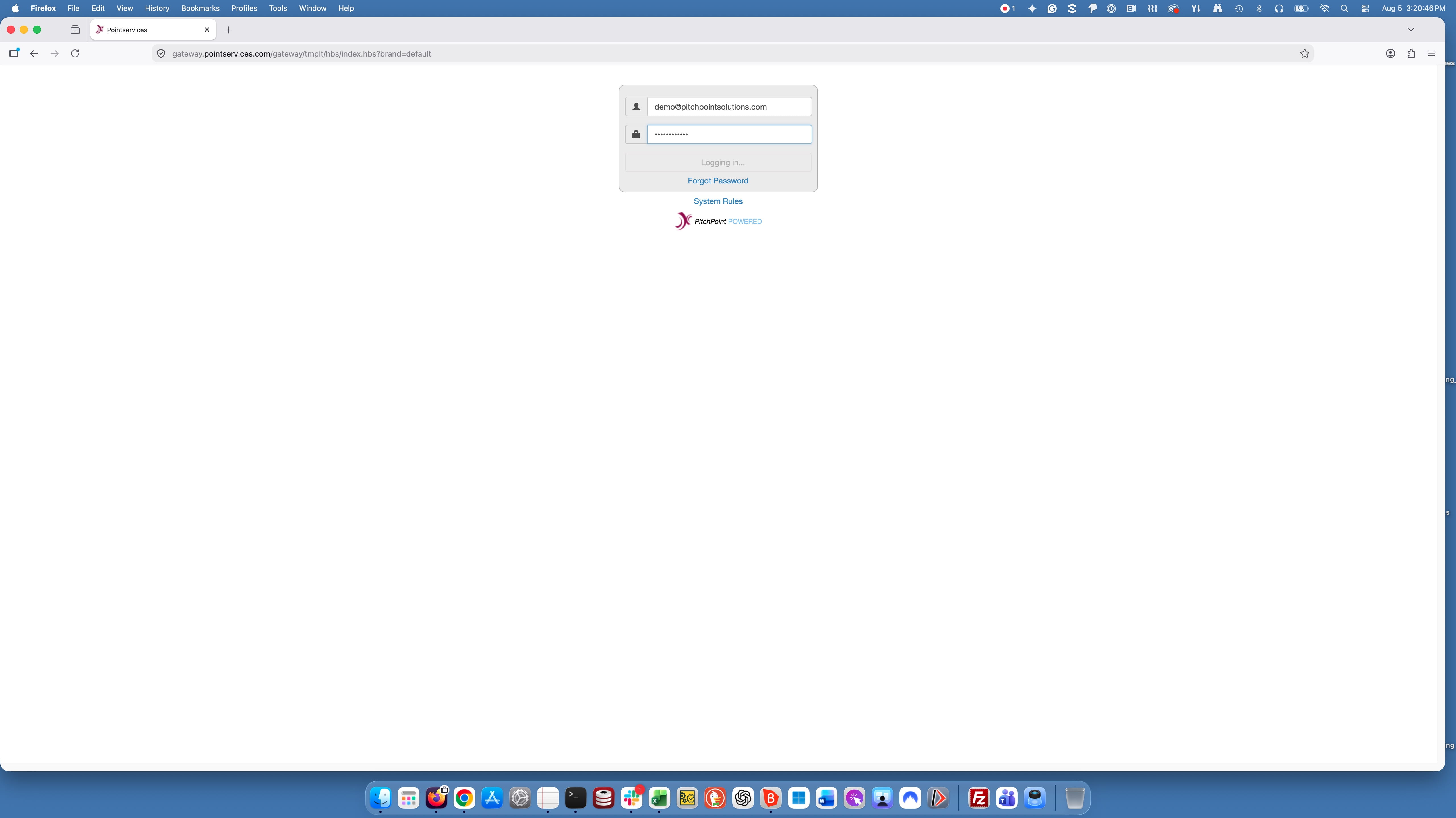 Enter your assigned username and password then press **LOGIN**