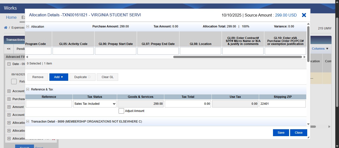 Enter the information that proves you complied with the Procurement competition requirement. If it's from a vendor on contract, enter the contract number. If it's exempt from competition per the Small Purchase Procedures exemptions tables B or C, enter the SPP category code. If you purchased from a micro business, enter the micro business name or simply "purchased from micro business" or "used micro business." If none of these apply and you reached out to a micro business for a quote but did not purchase from them and you have justification for it (micro is over 5% the total cost of non-micro, OR micro business couldn't meet your needs), then enter "micro justification on file." This purchase is a conference registration which is covered by SPP Exemption C6, so I will enter SPP C6 into this segment.