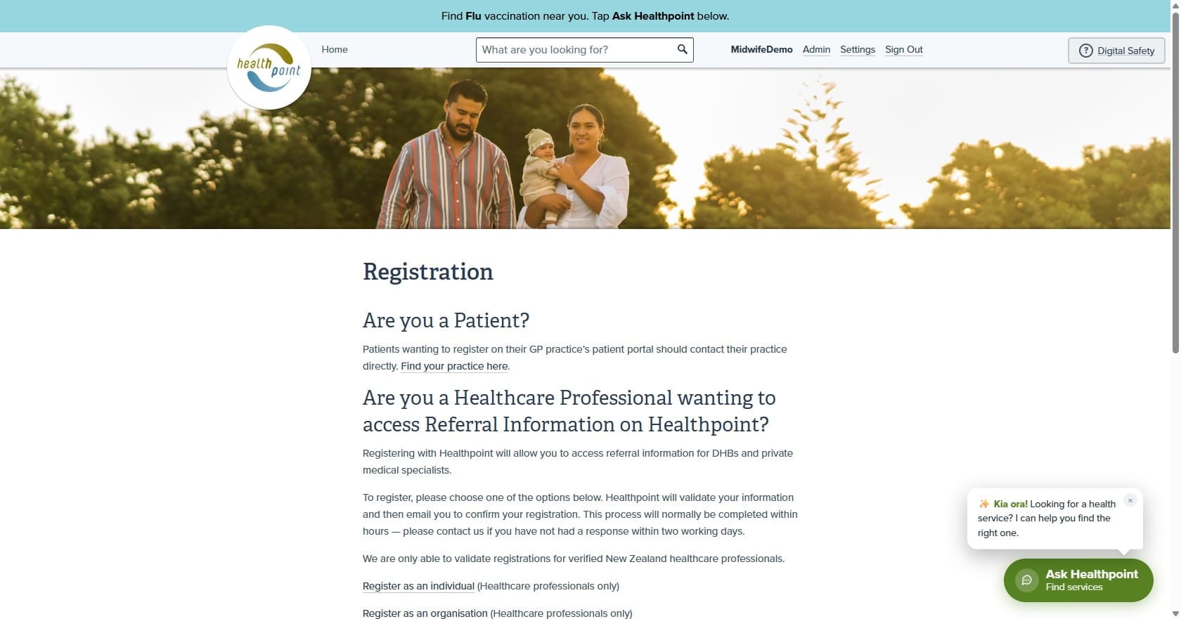 Click on "MidwifeDemo"