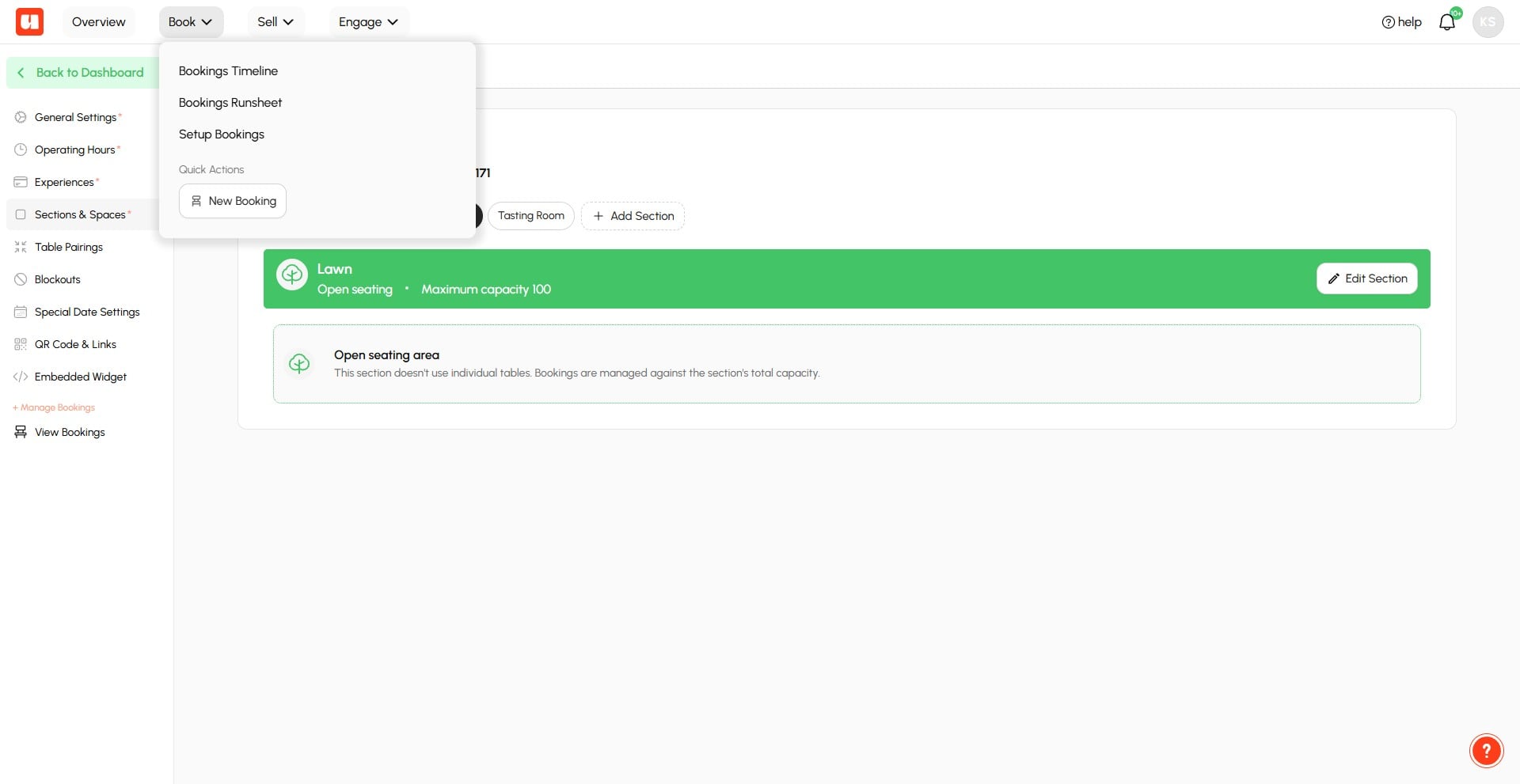 Select **Bookings Timeline** from the Book menu