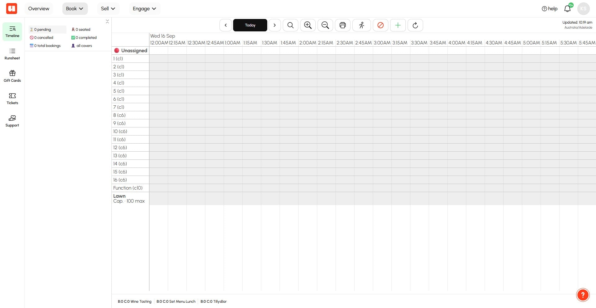 Your new open seating section is visible at the bottom of your booking timeline. 🚀