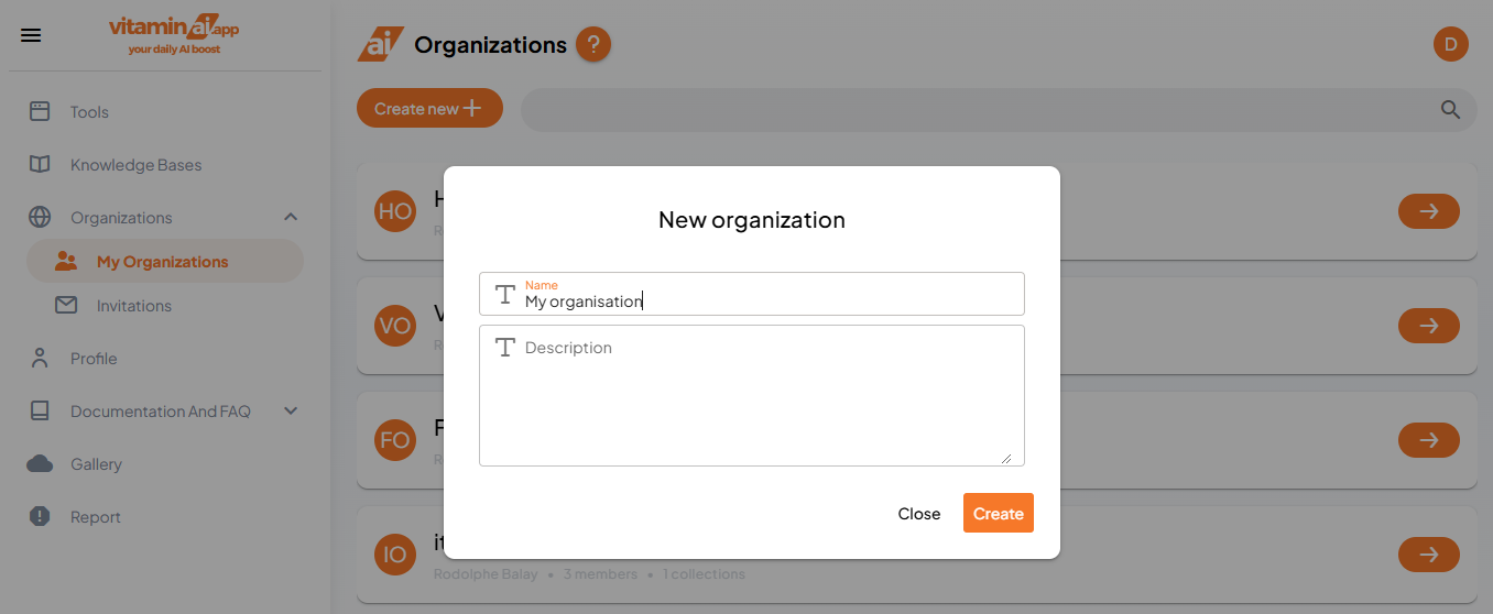 Fill in the name of your organisation