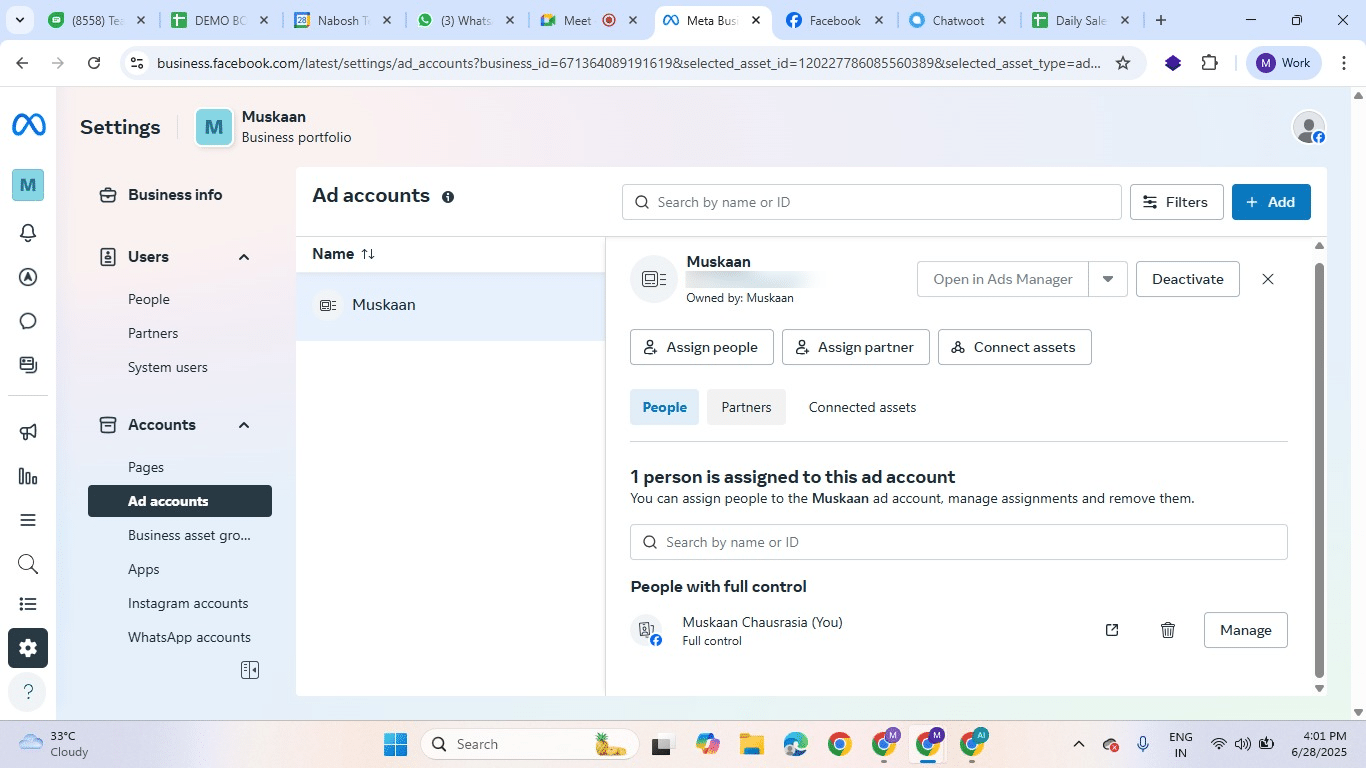 Your ad account has now been successfully created!