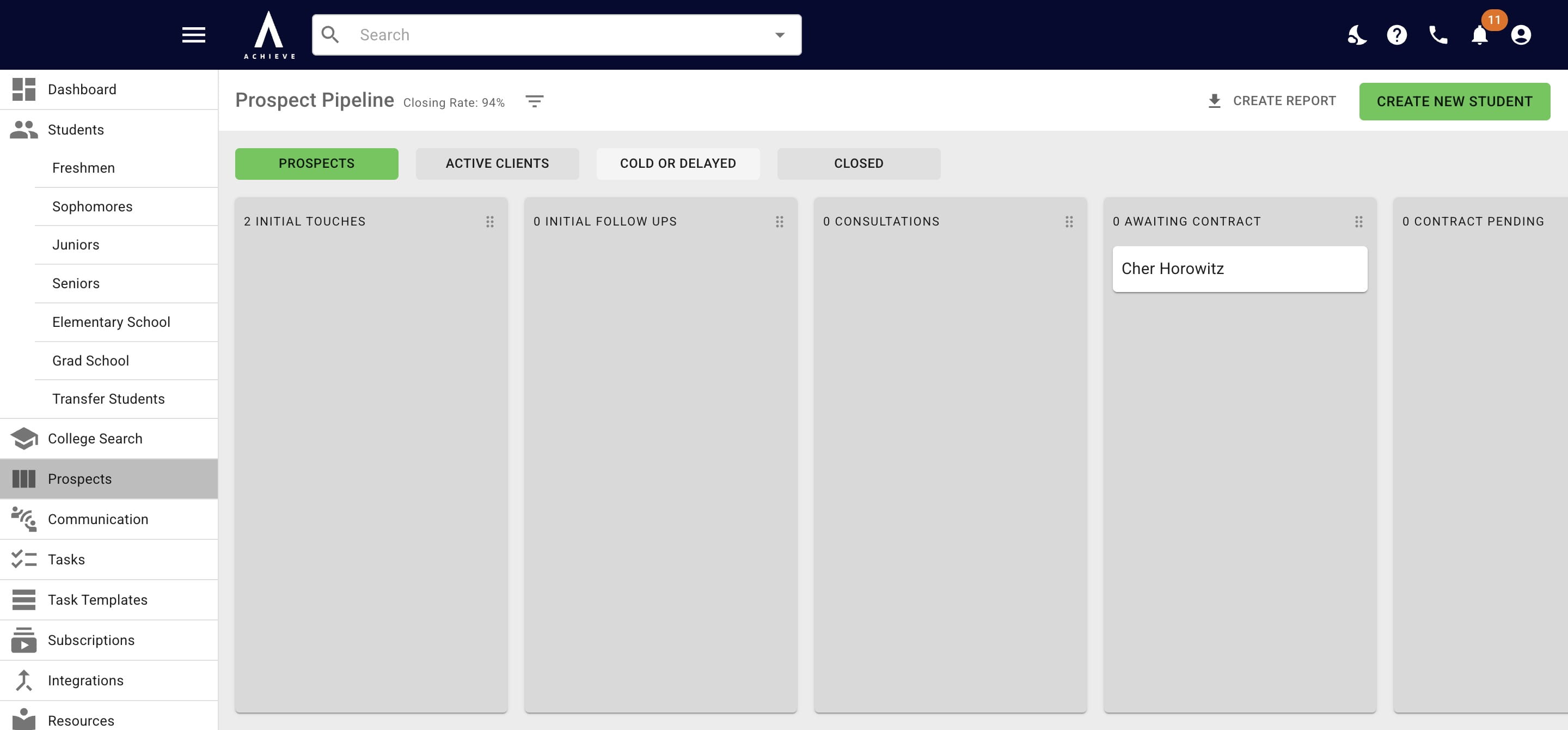 Click on **Cold or Delayed** to see who is in those categories. 