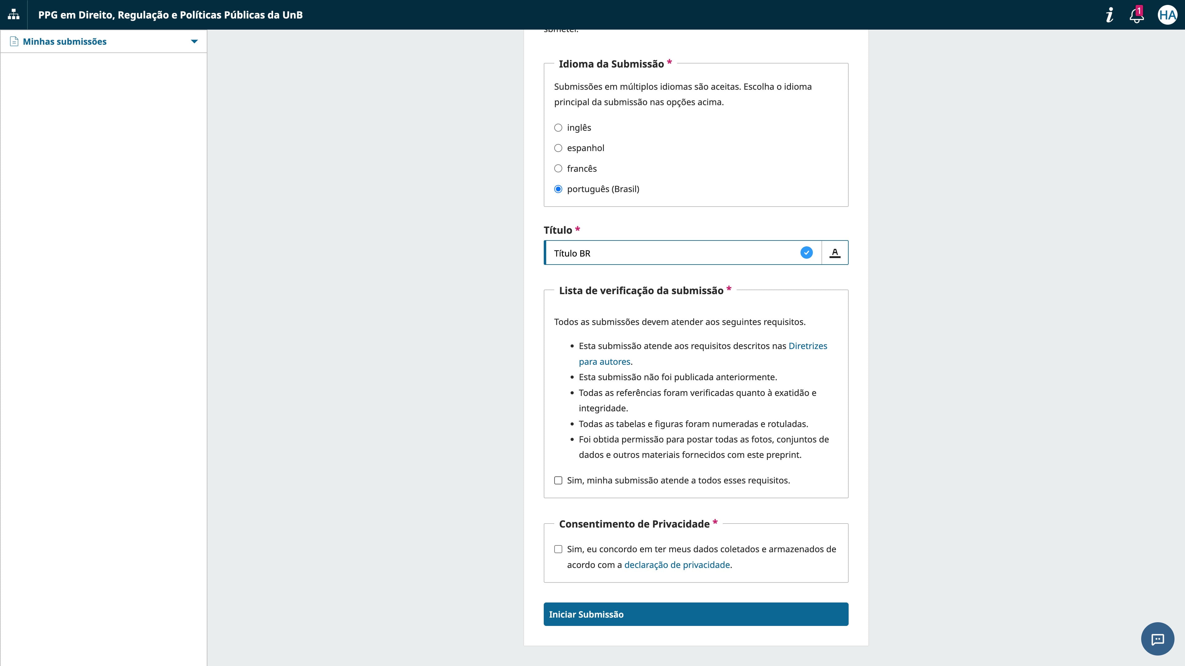 Revise as diretrizes do repositório. Considere que diferentes repositórios podem ter políticas diferentes, pois isso não é uma imposição geral do portal.