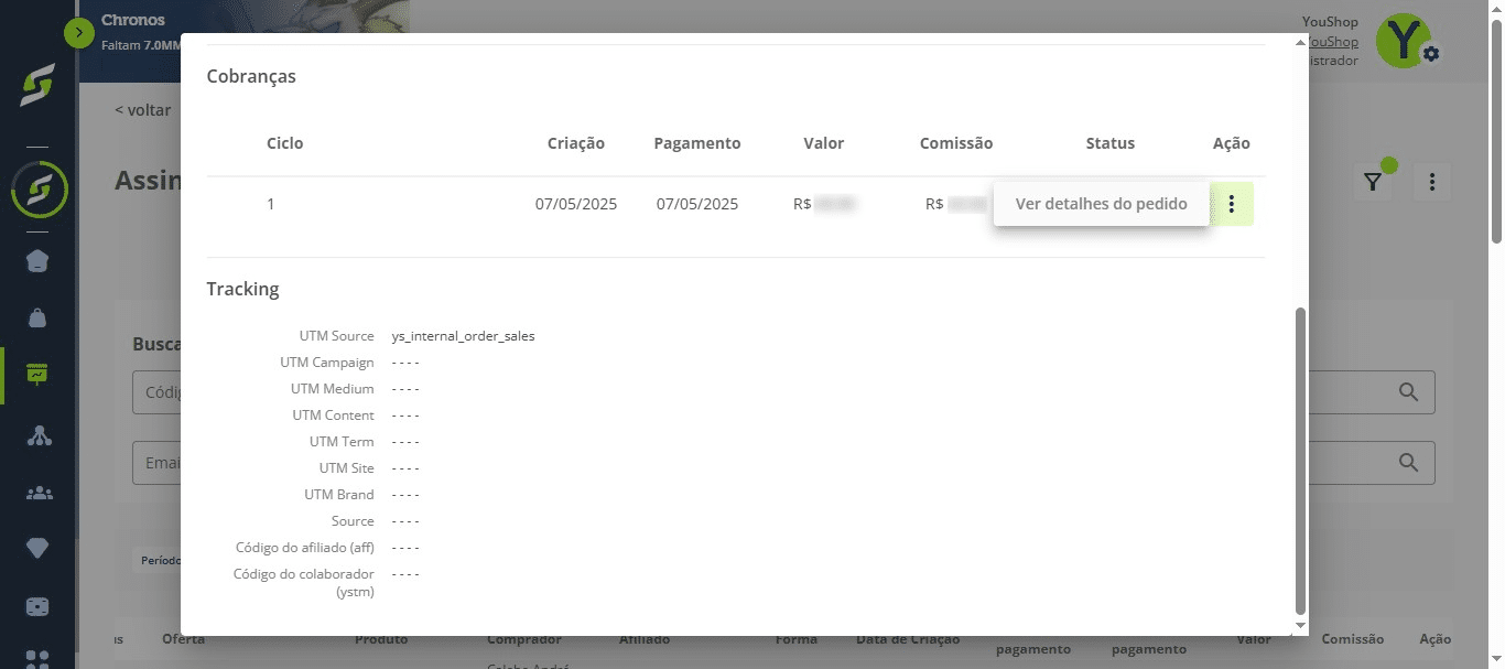 Selecione "Ver detalhes do pedido".
