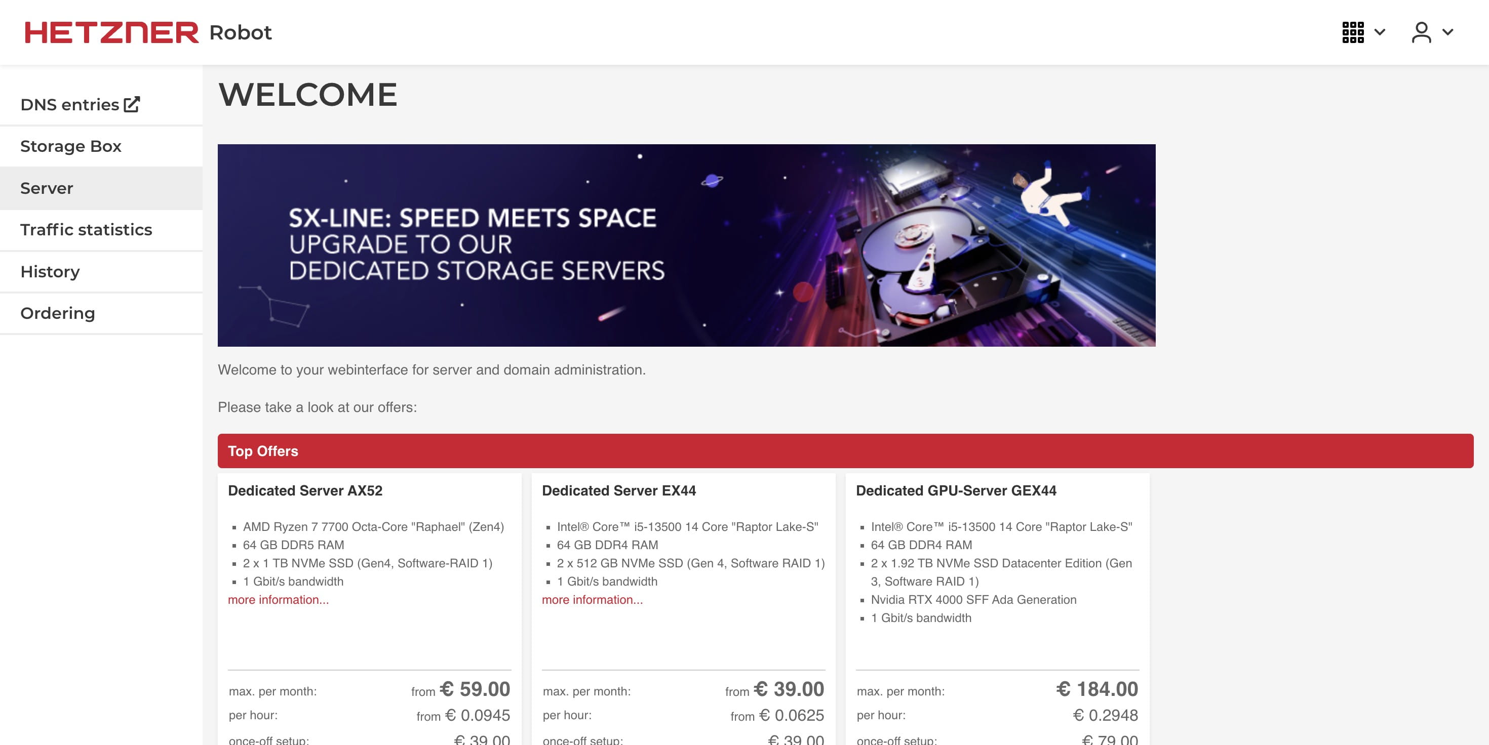 Click on "Server"