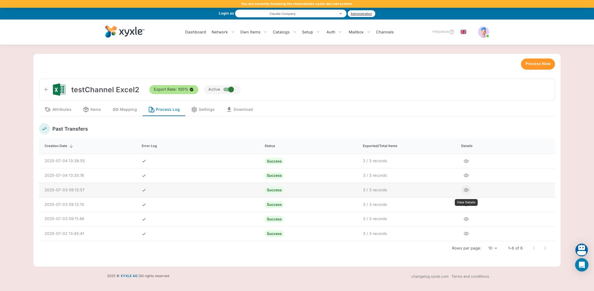 Click here to View Details from that transfer.