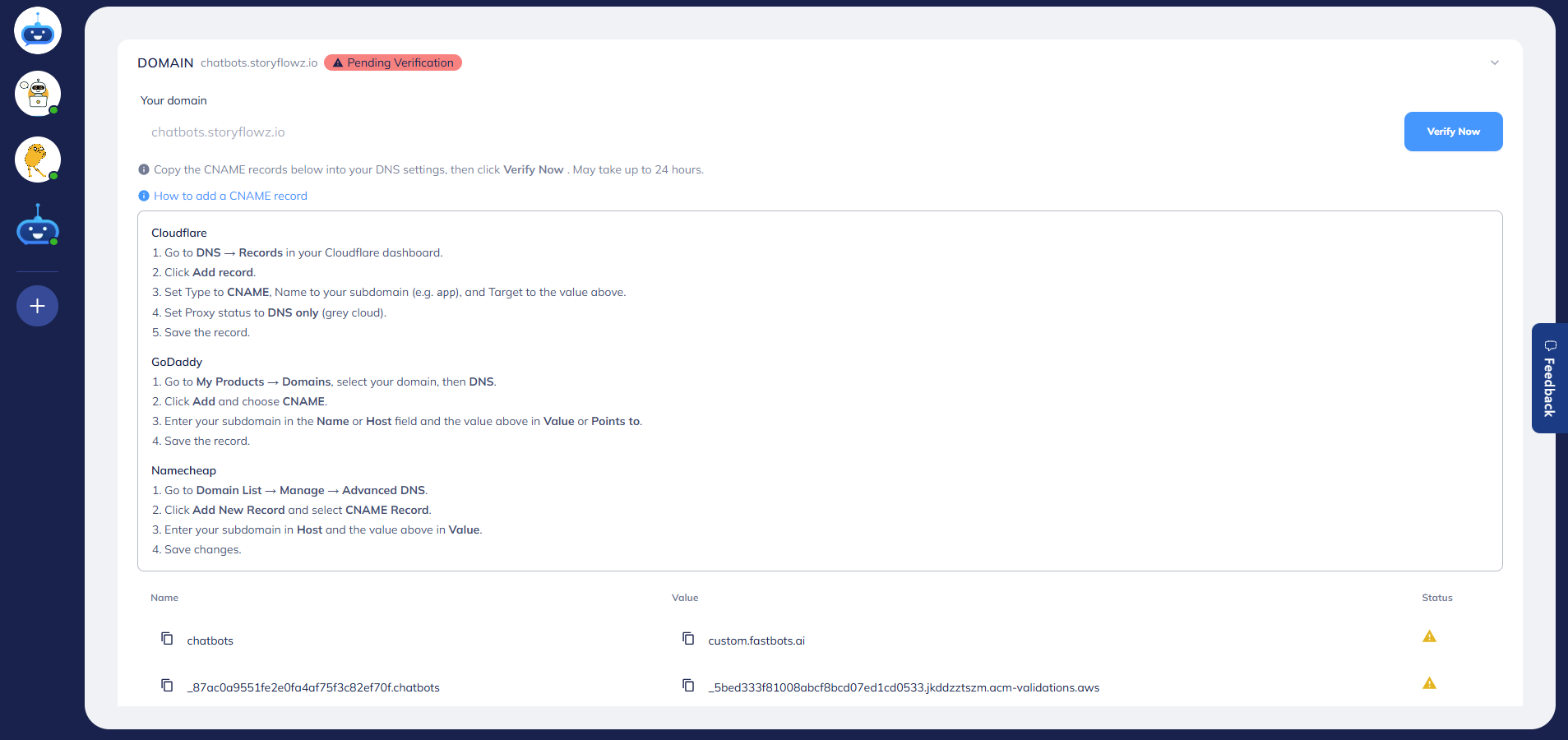 You can click **“How to add a CNAME record”** for a step-by-step guide specific to different domain providers.