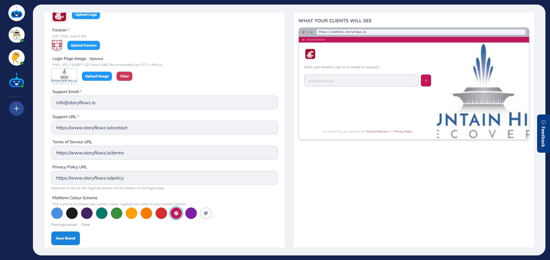 Once everything is configured, click **“Save Brand”** to apply your settings.