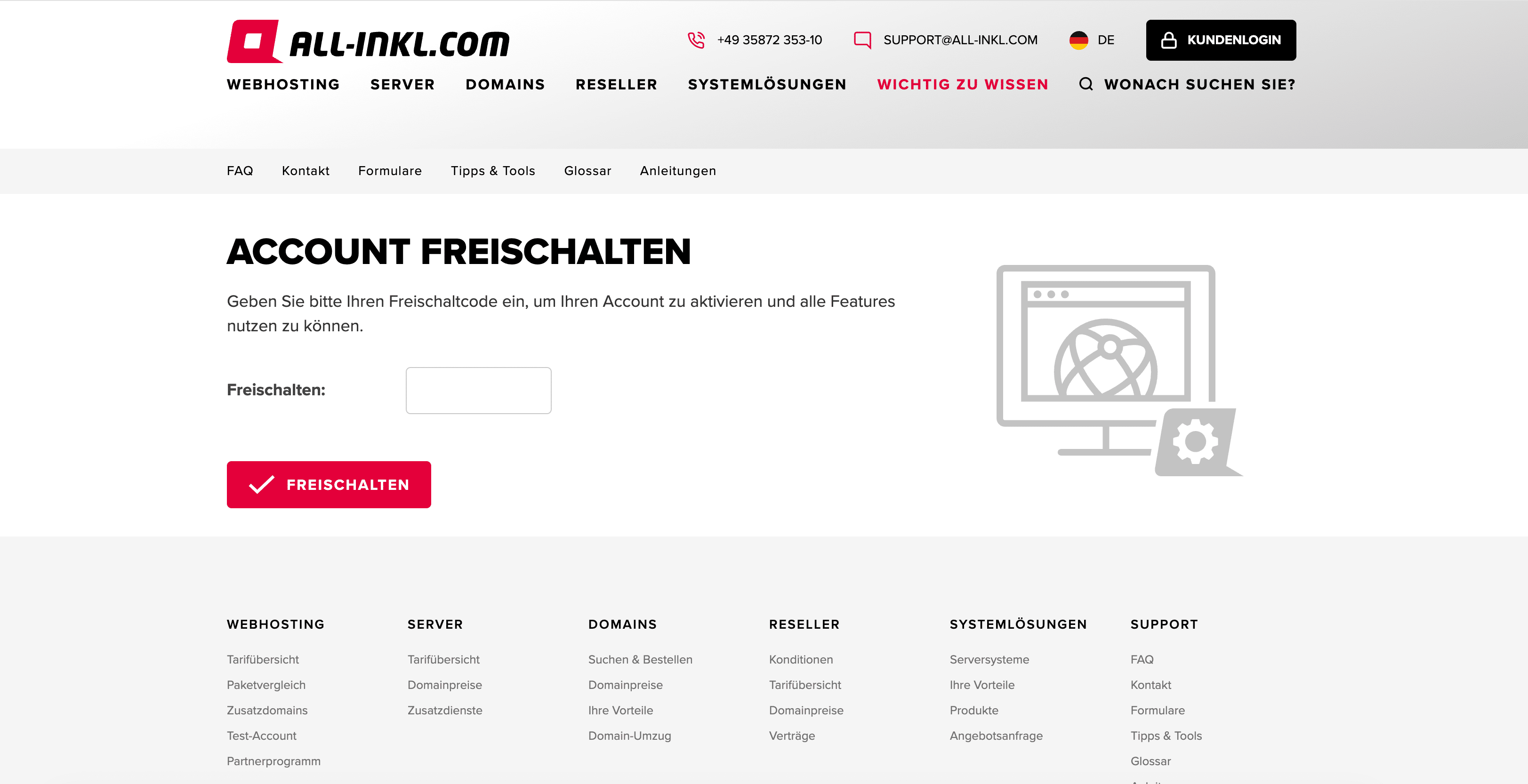 Den Freischaltcode aus der SMS in das Feld "**Freischalten**" eingeben.