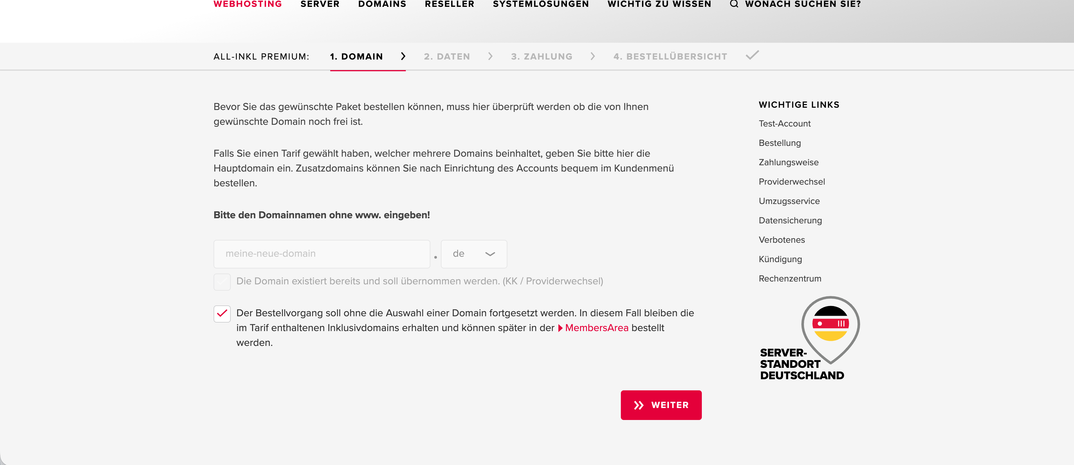 Klicke auf den Button "**Weiter**"