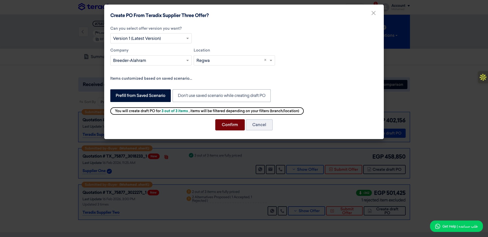 Click on "Confirm"