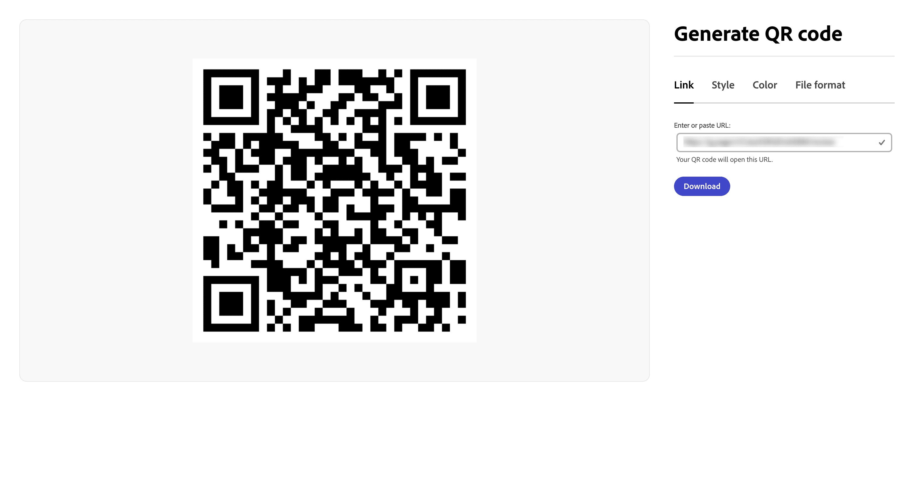 Paste your Google Review Request link and click on "Download"