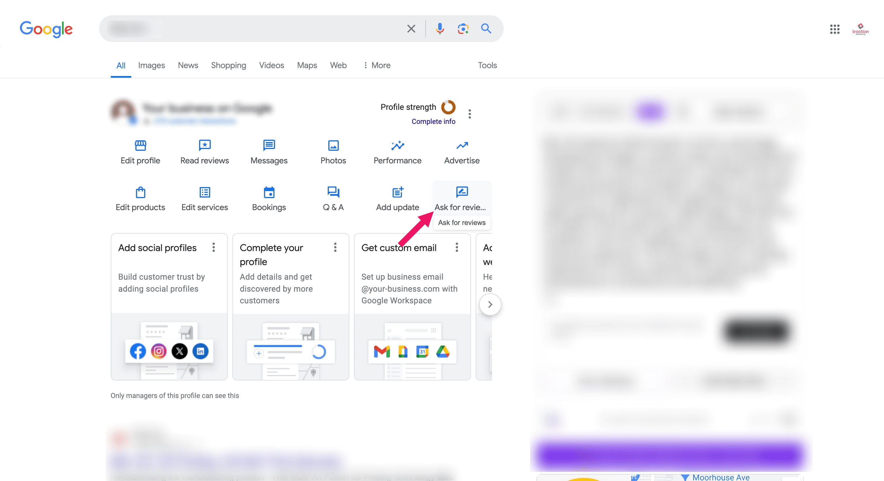 Click on "Ask for reviews"
