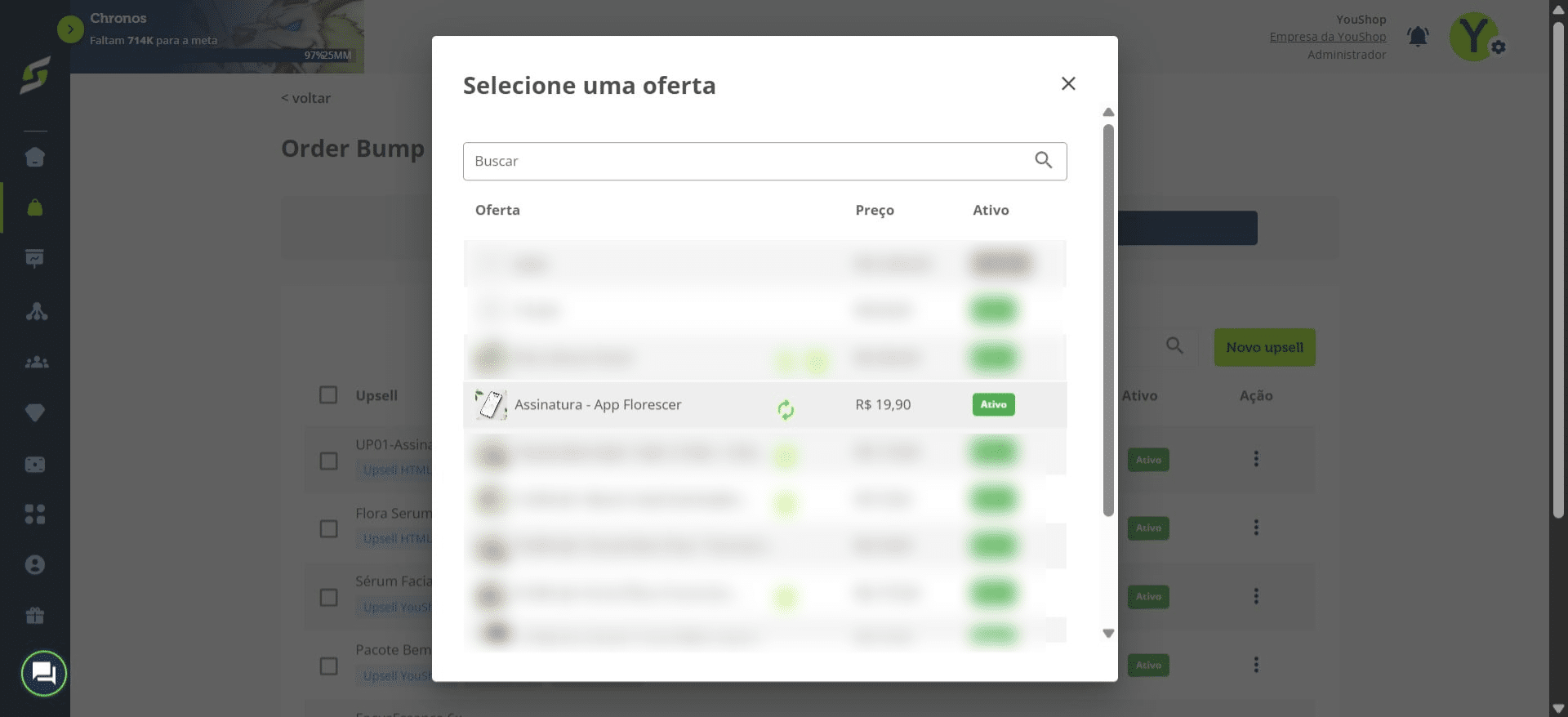 Selecione uma oferta que seja uma assinatura.