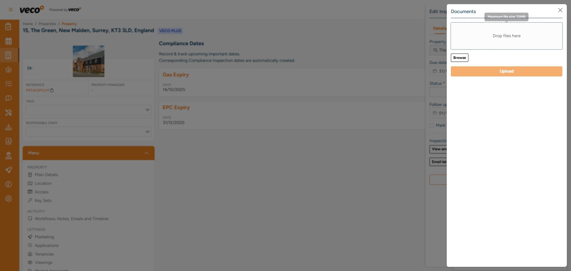 This will show you any certificates that have been uploaded already, or as below, you can either select 'Browse' to search for the document or  you can use the drag and drop function