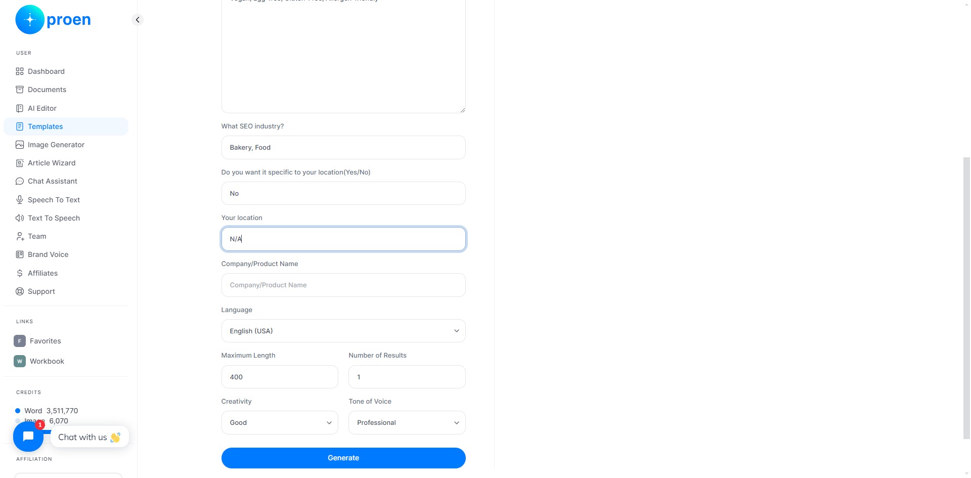 Enter the name of your product or your company