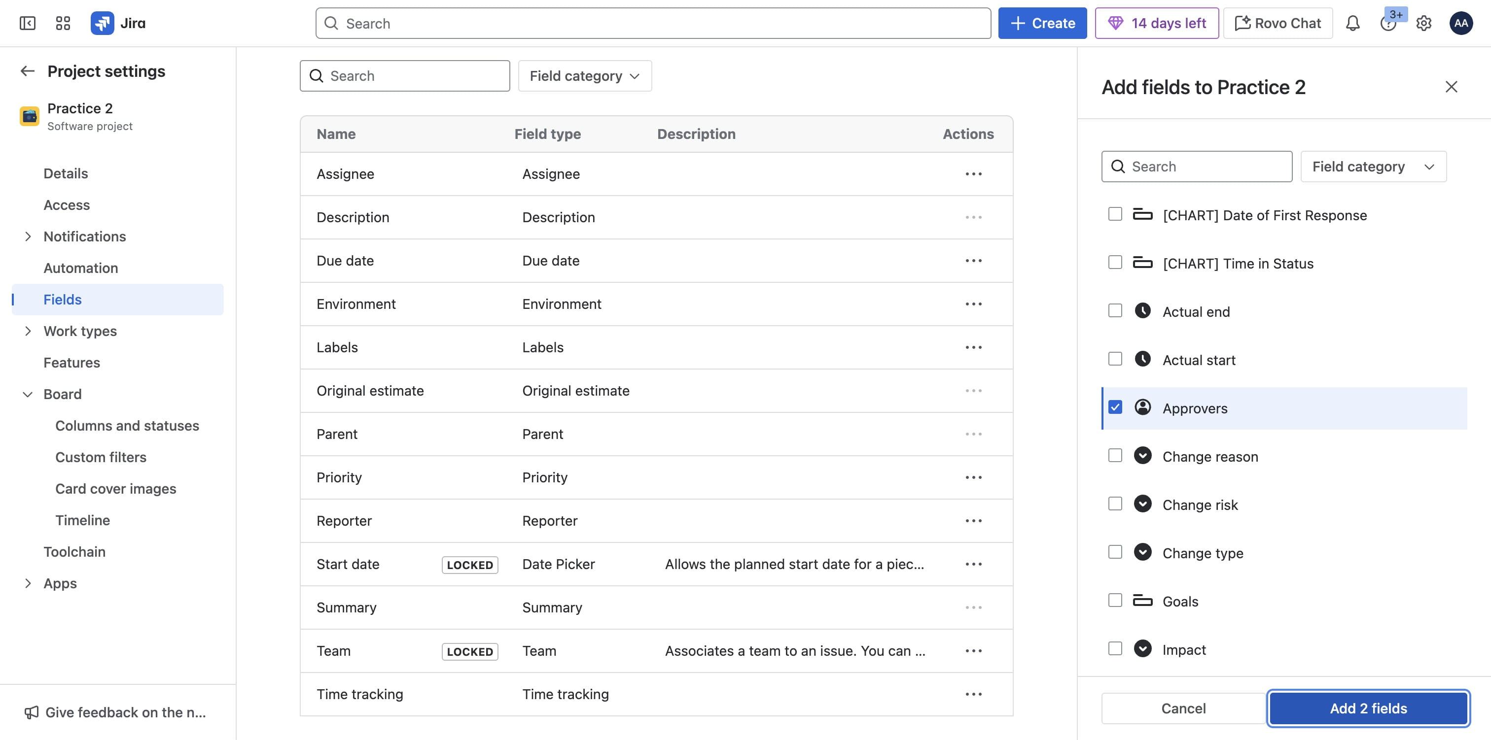 Click on "Add 2 fields"