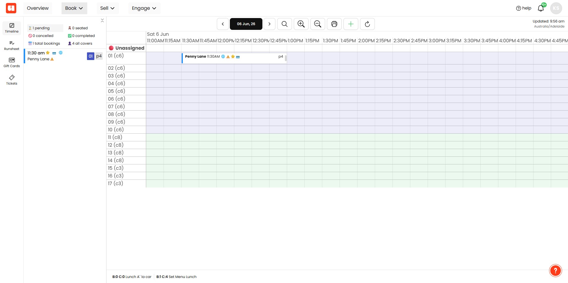 Your booking is now flagged with a ⭐emoji to highlight it as a special booking.