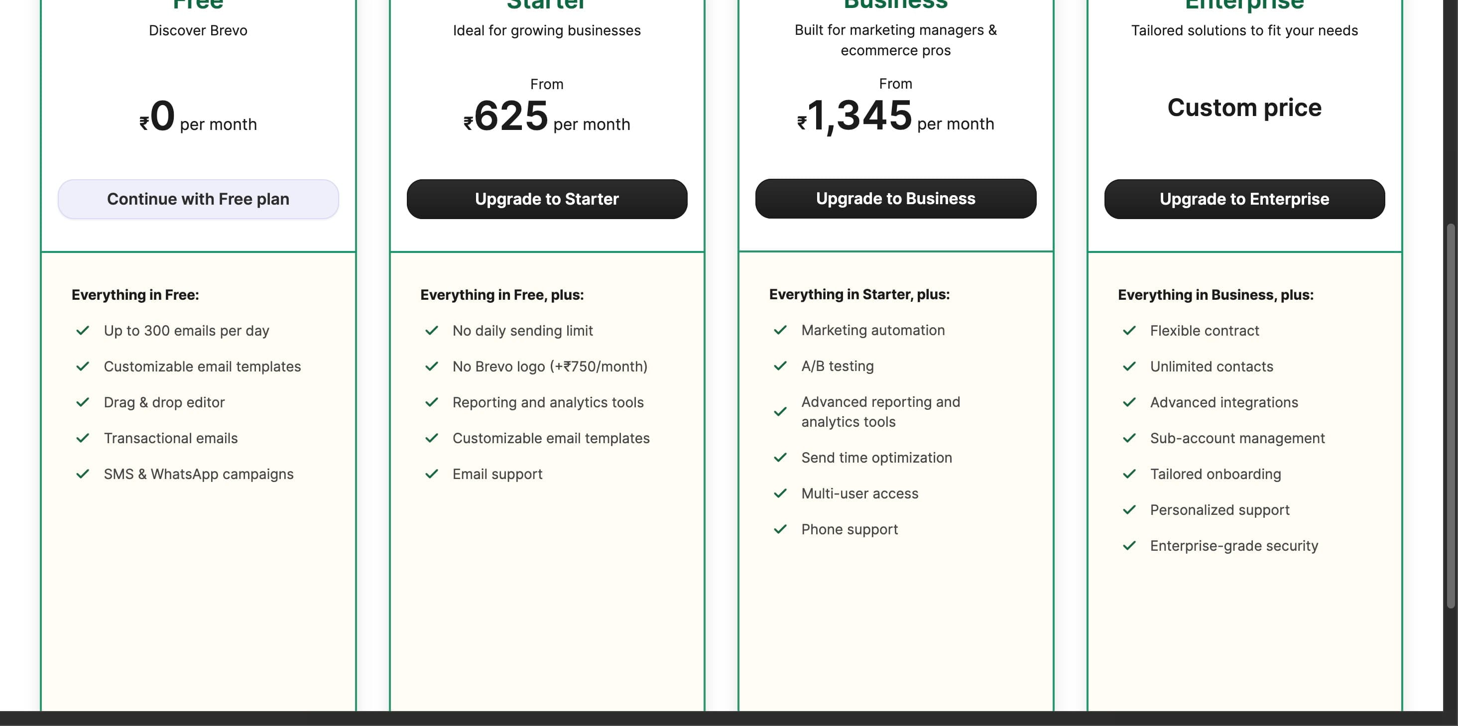 Choose a plan. If you're unsure, start with the **FREE plan**.