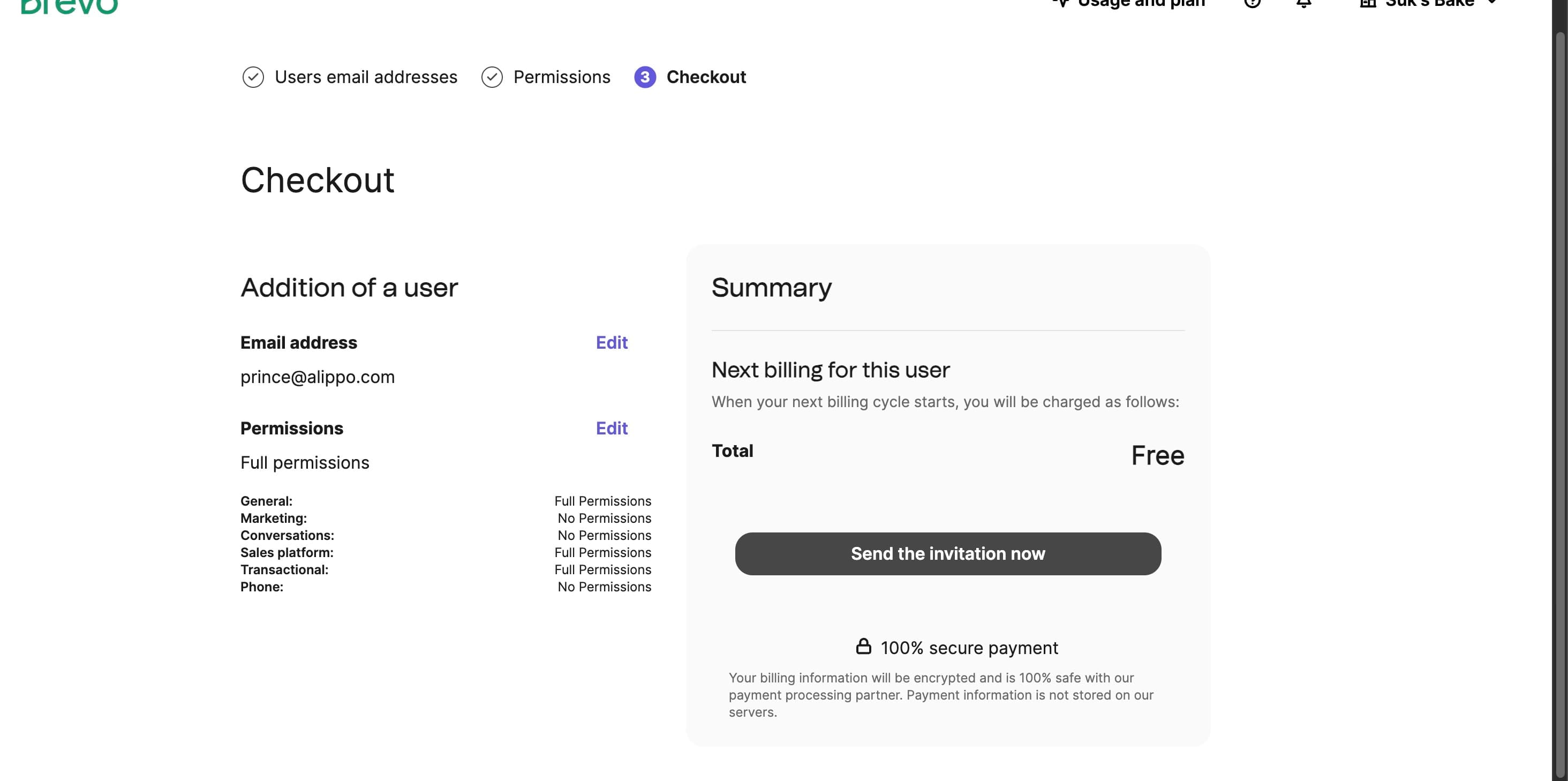 Click **Send the Invitation now**
Prince will receive an email—once they accept, they’ll have full access.