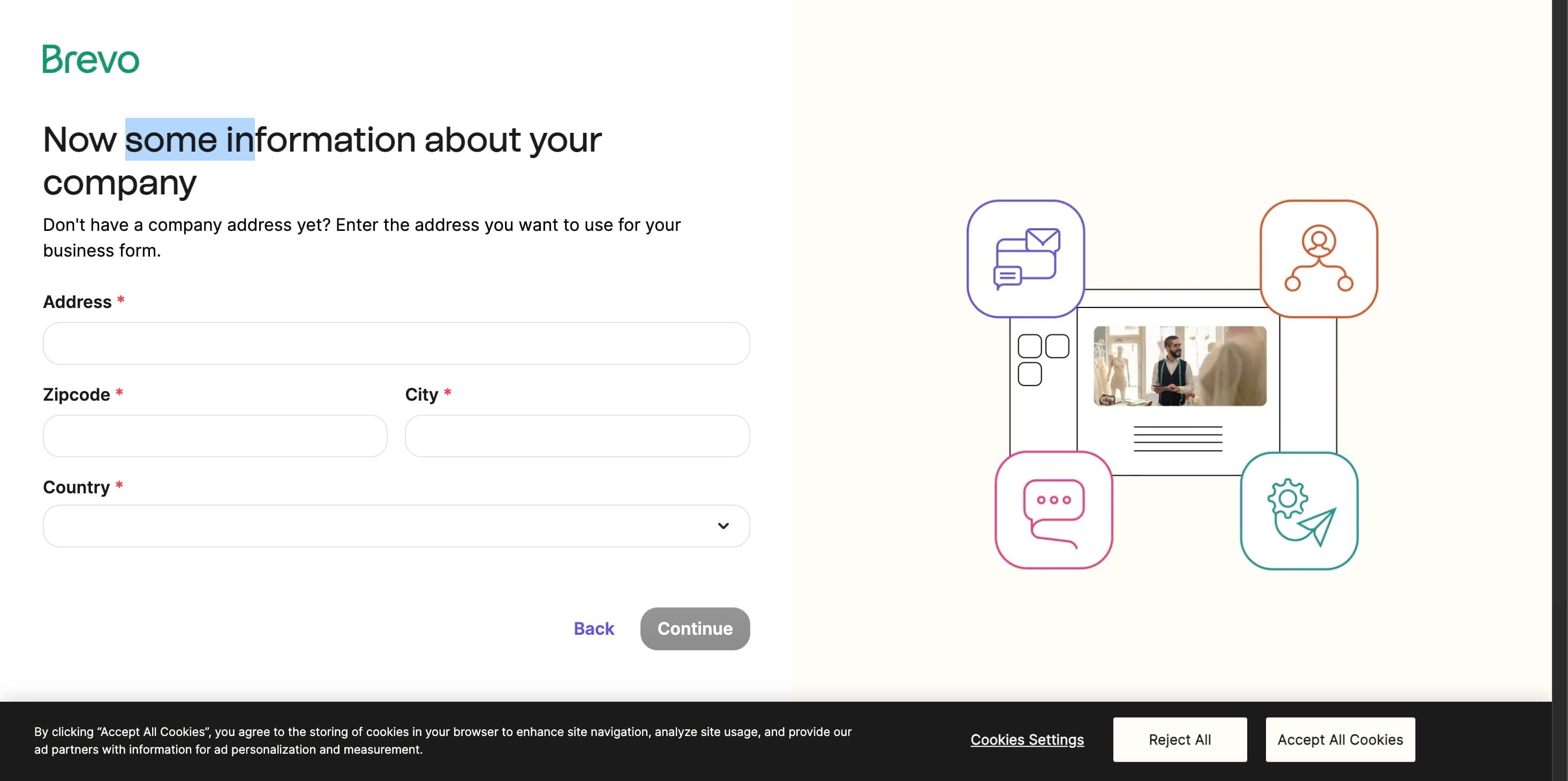 After verifying, simply complete the **onboarding wizard**—it walks you through basic profile and sending-address setup.