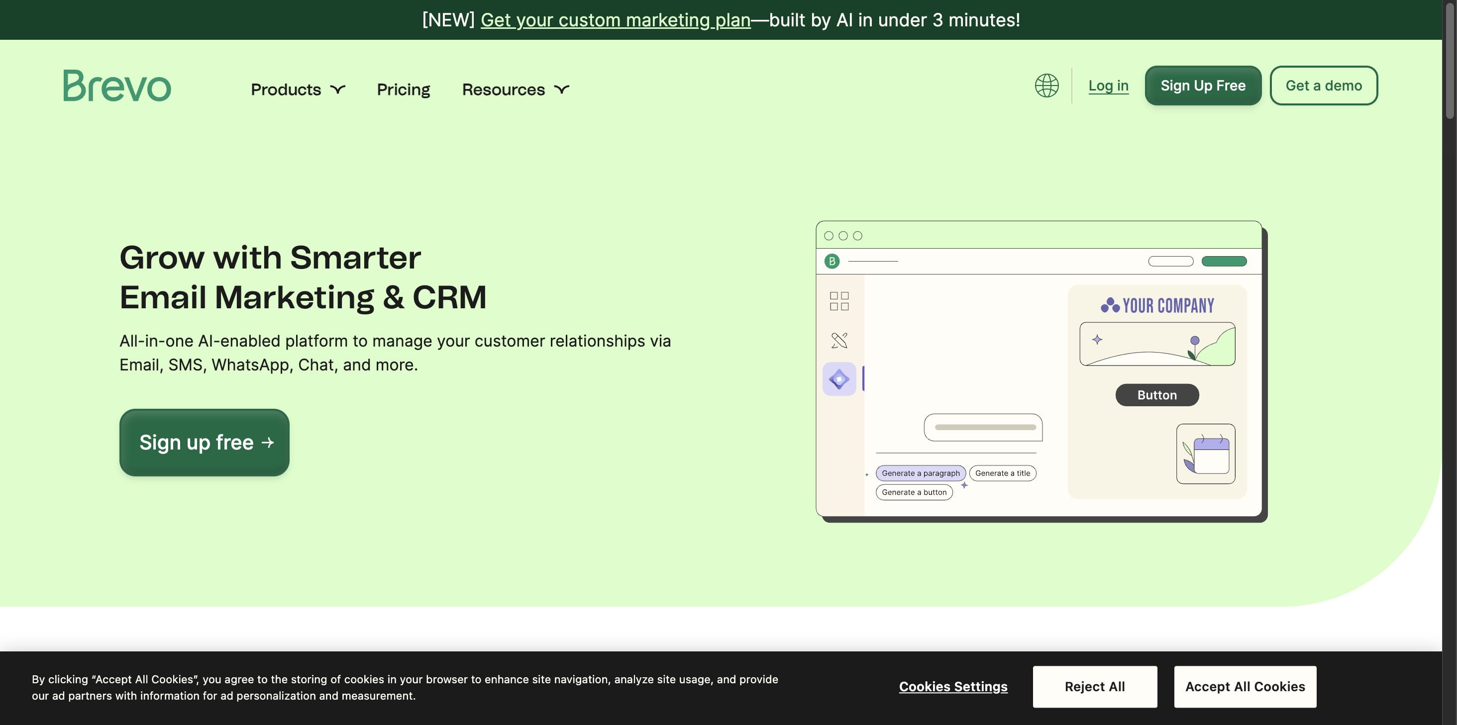 Click on "**Sign up free**"