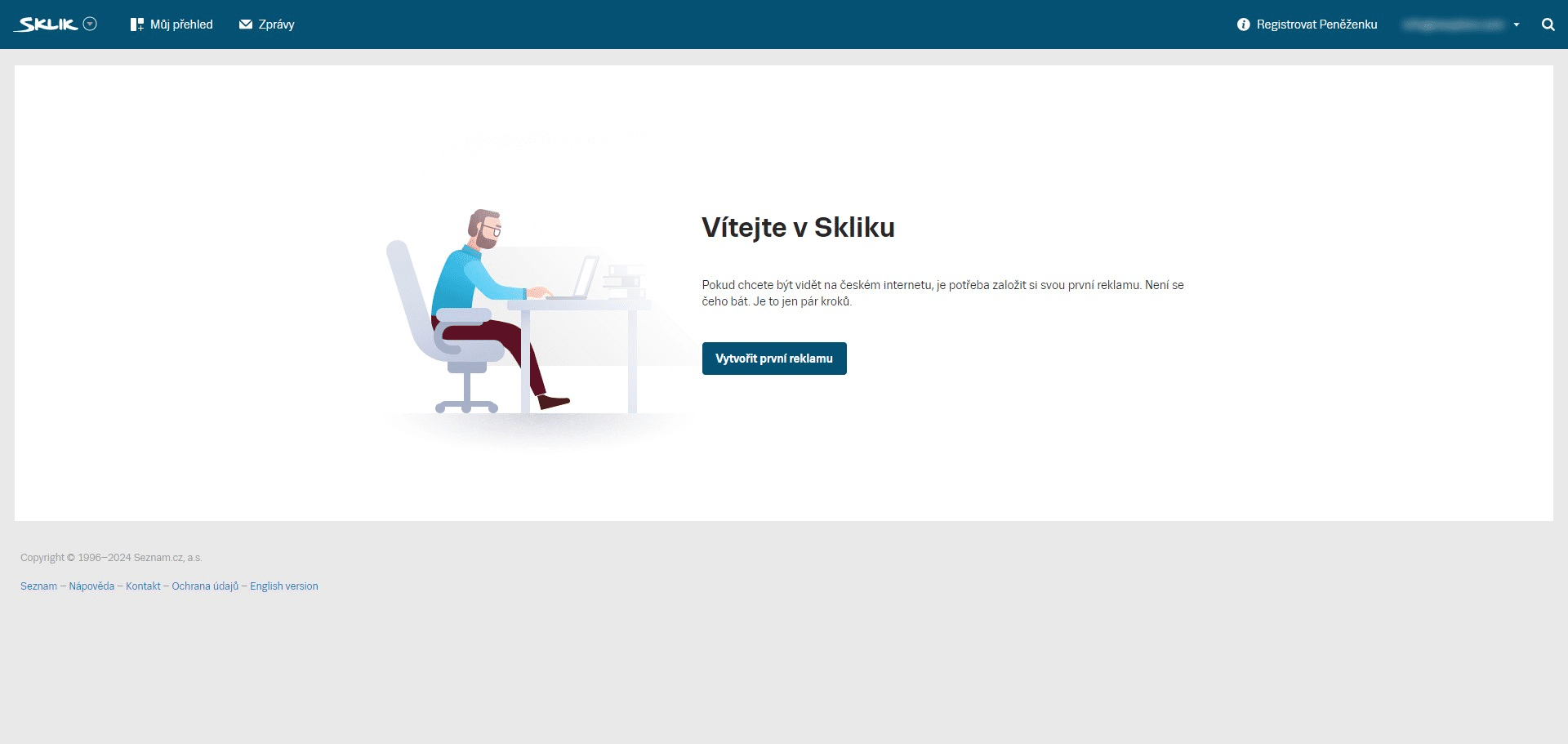 You've successfully created your Sklik account! ✅