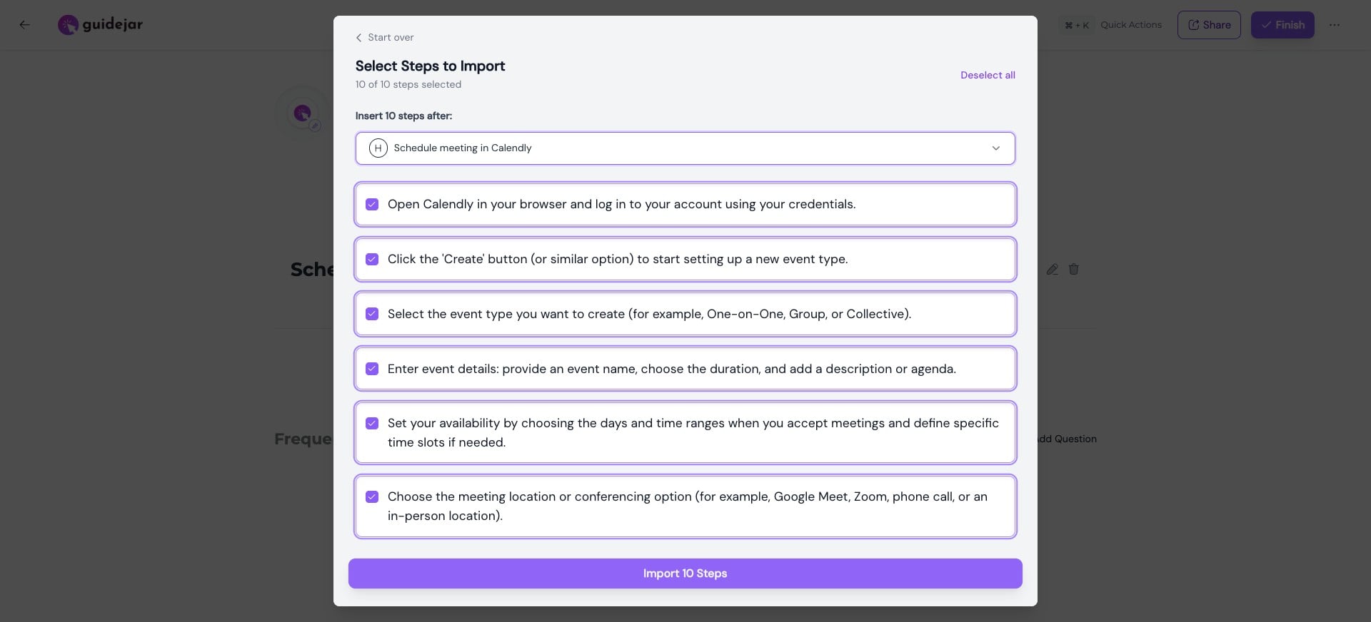 Your file content will be automatically converted into steps