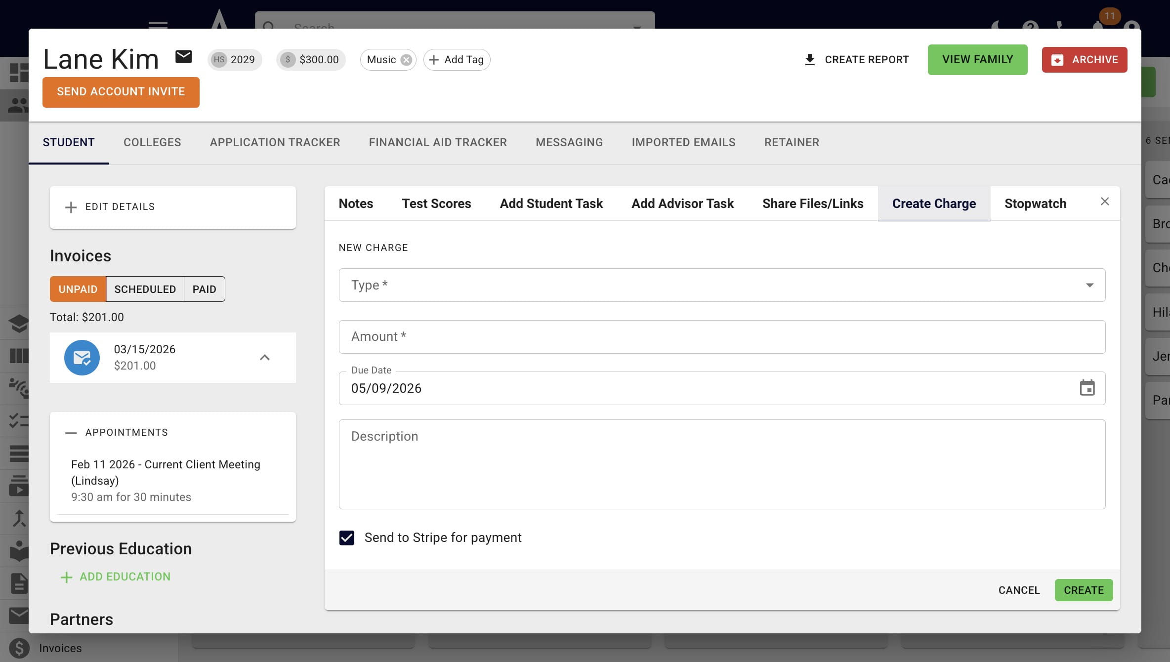 On the first of each month, all the charges that accrued will be automatically combined in an itemized Stripe checkout link. It will be sent out as an invoice that is due on the 15th of the month. 