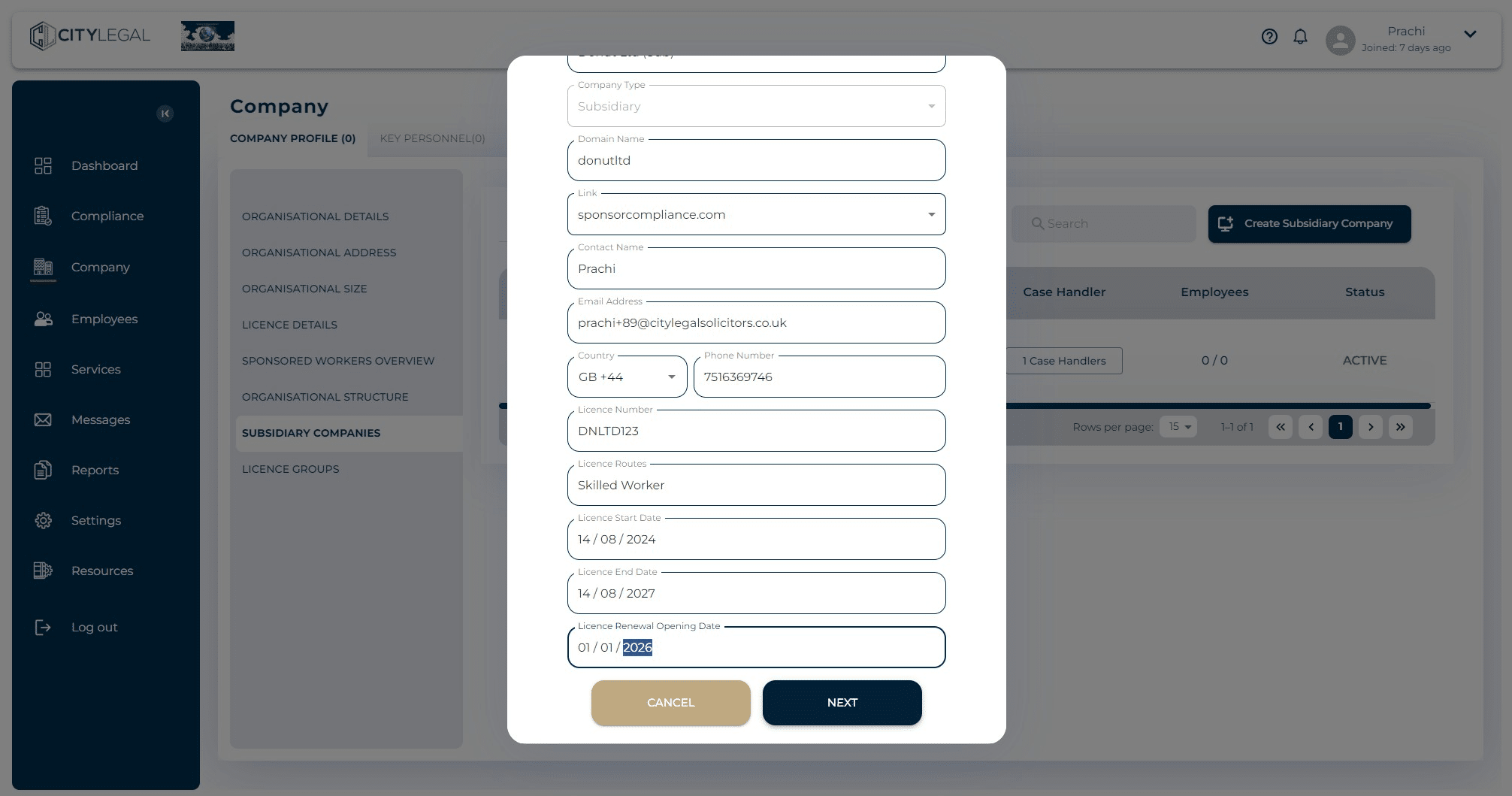 After filling all the details, click on 'Next'.
