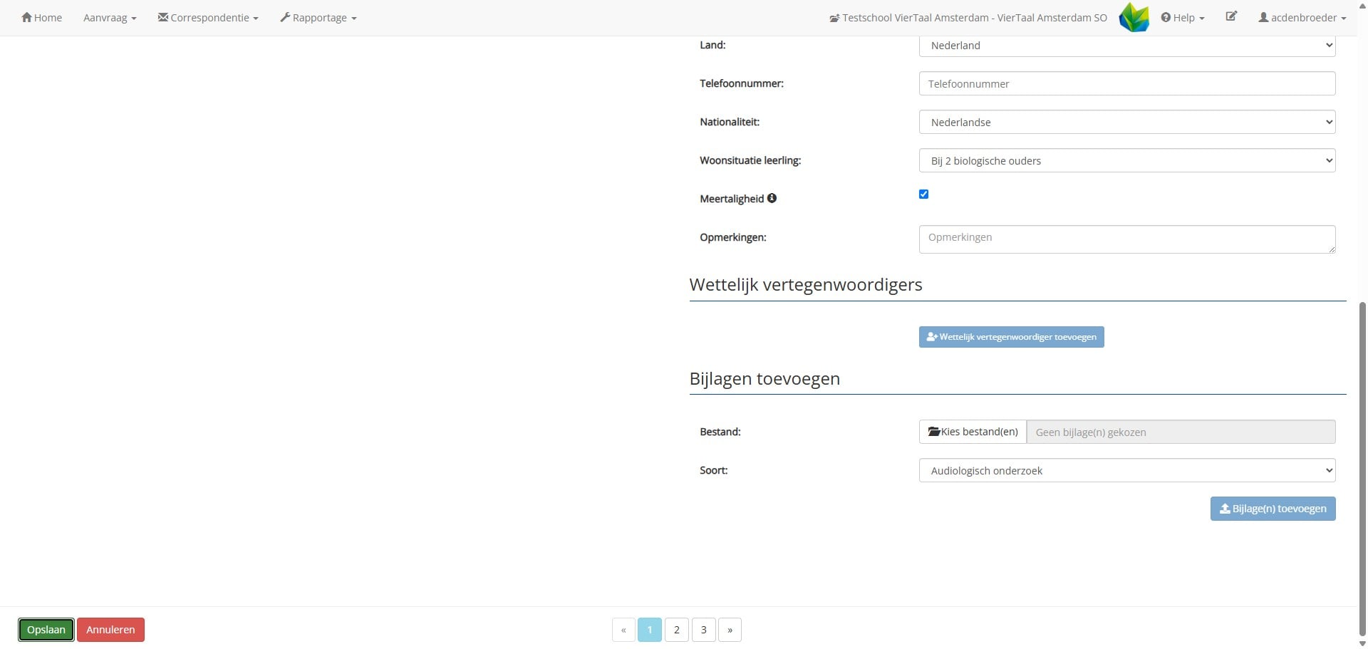 Daarna moet het dossier opgeslagen worden.