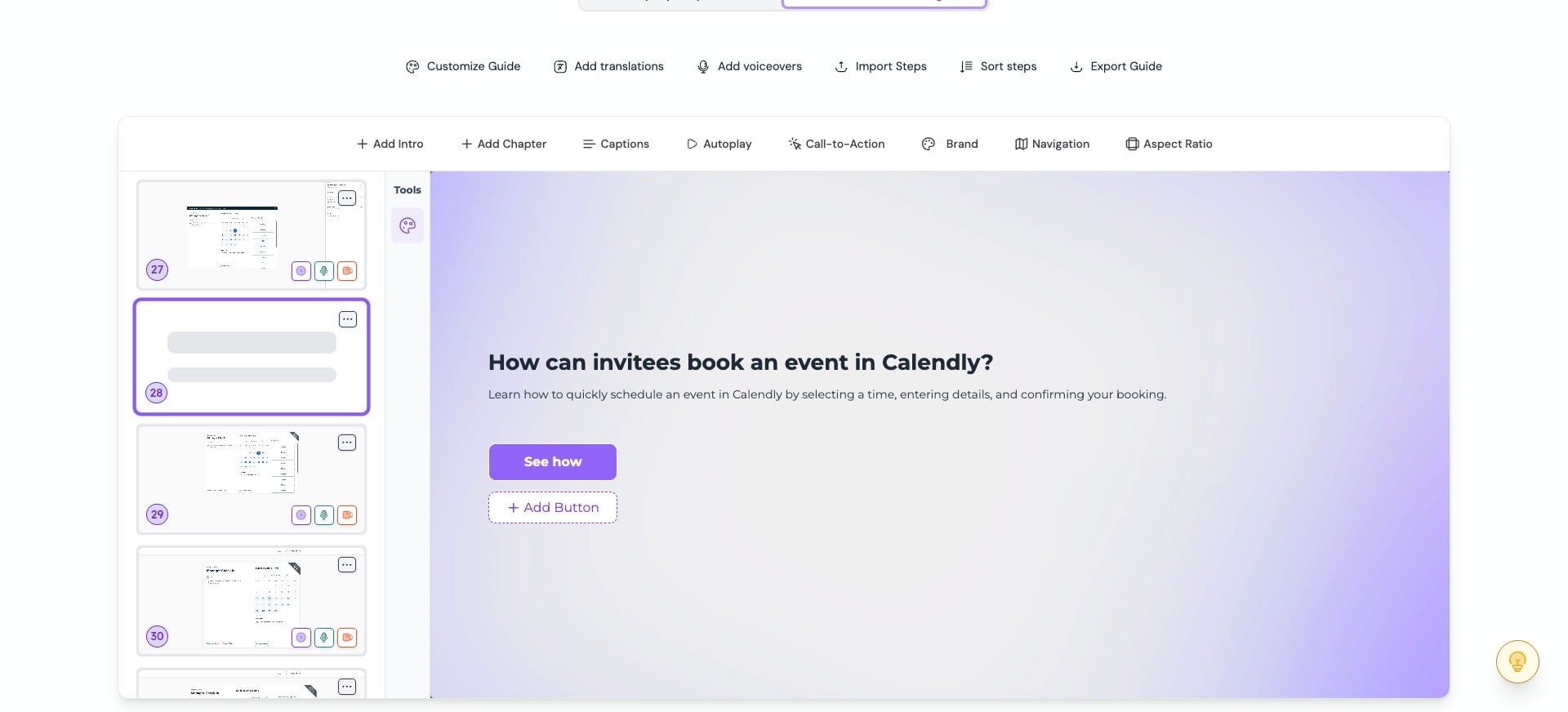 You can update the chapter later using the **palette icon** under tools