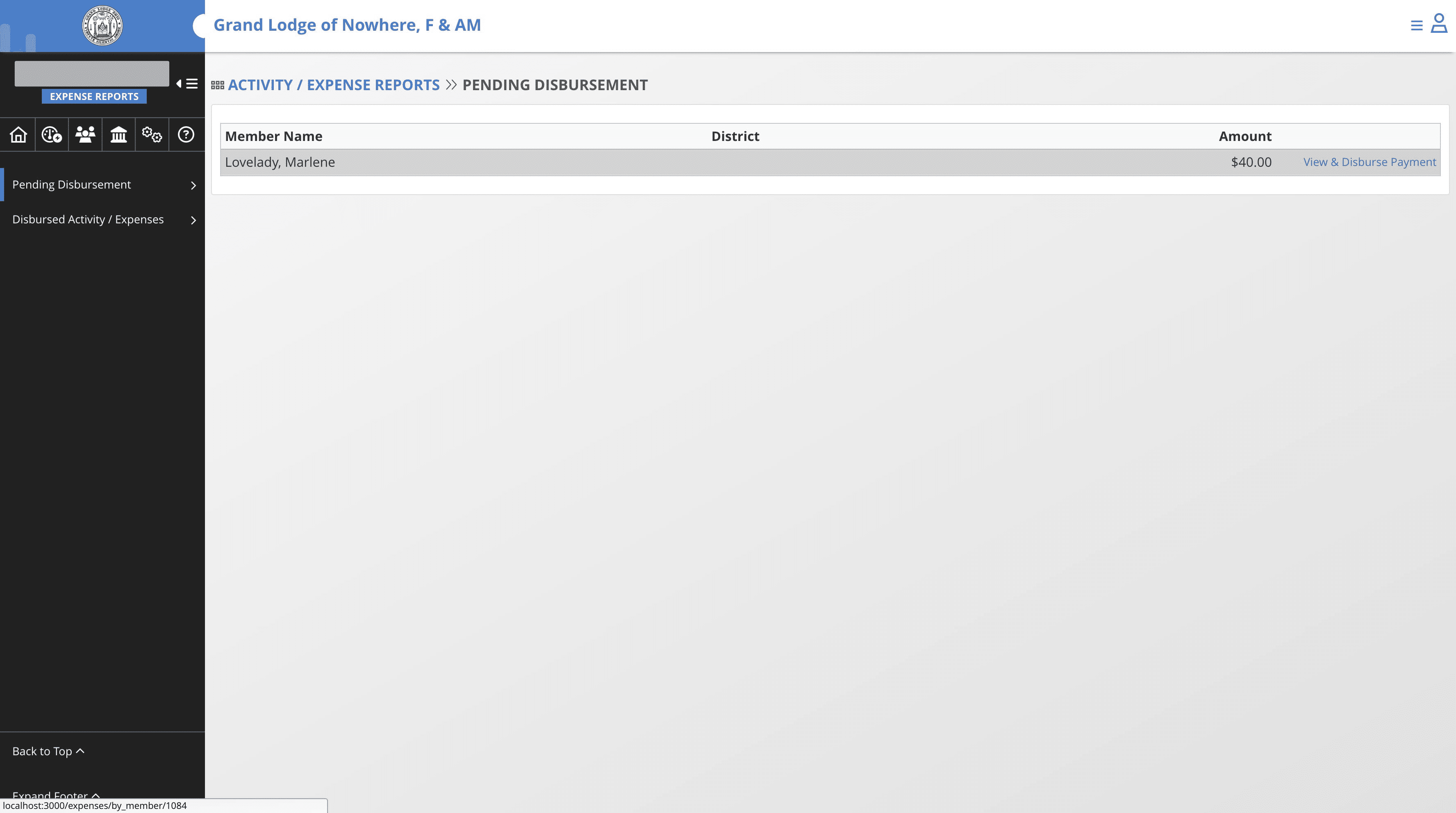 Click on "View & Disburse Payment"