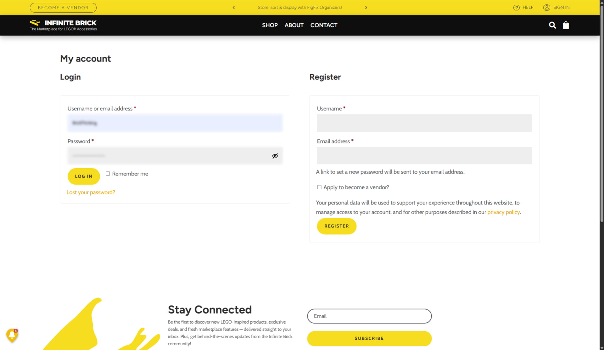 Enter your **email address**, **password** and click on "**Log in**"