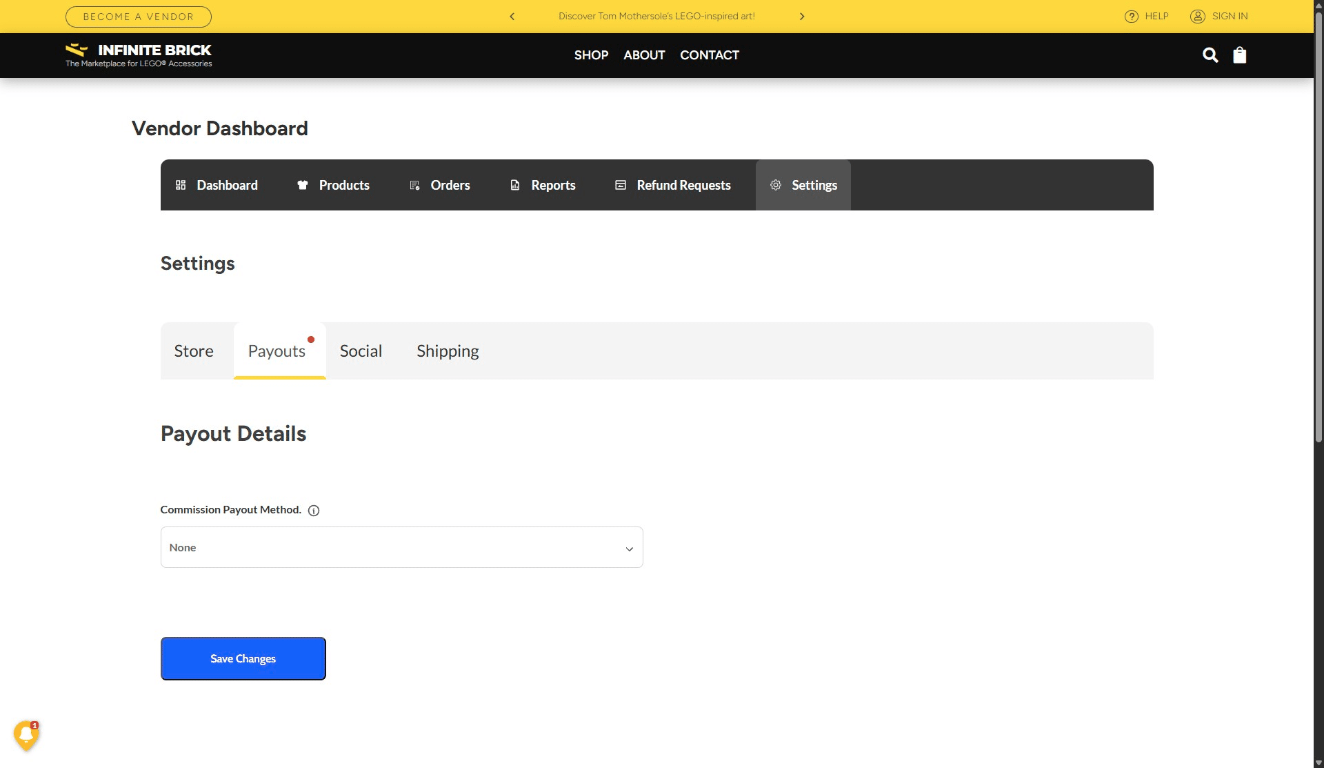 Click the drop down menu under "Commission Payout Method"