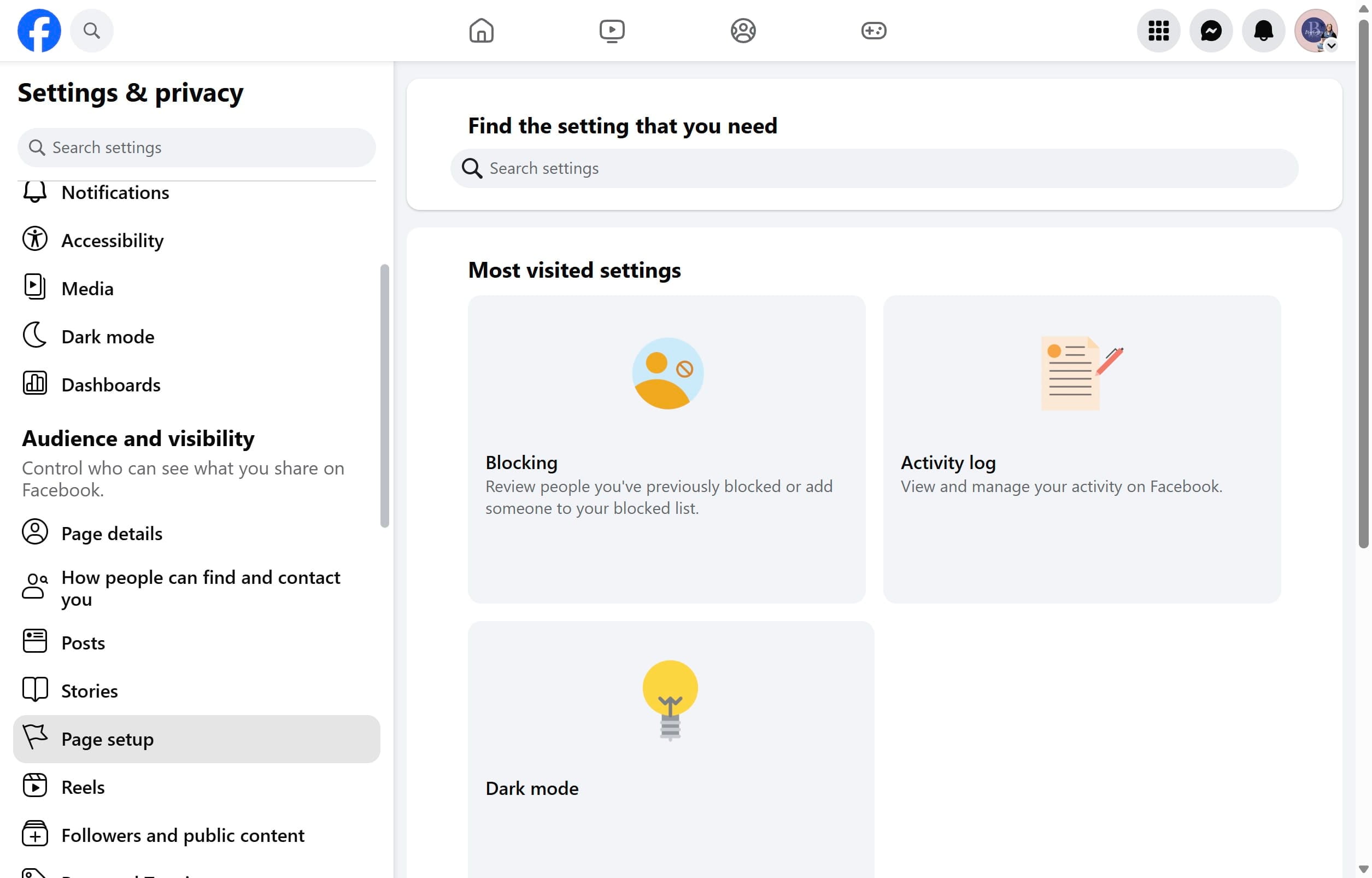Click on "Page setup"