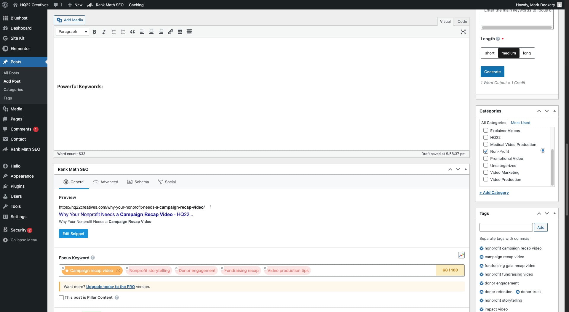erase"Powerful Keywords:" from blog once done